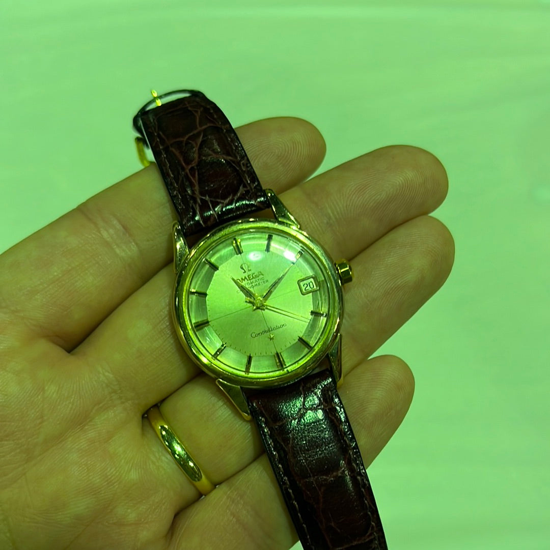 Vintage Omega Constellation Pie Pan Gold Capped