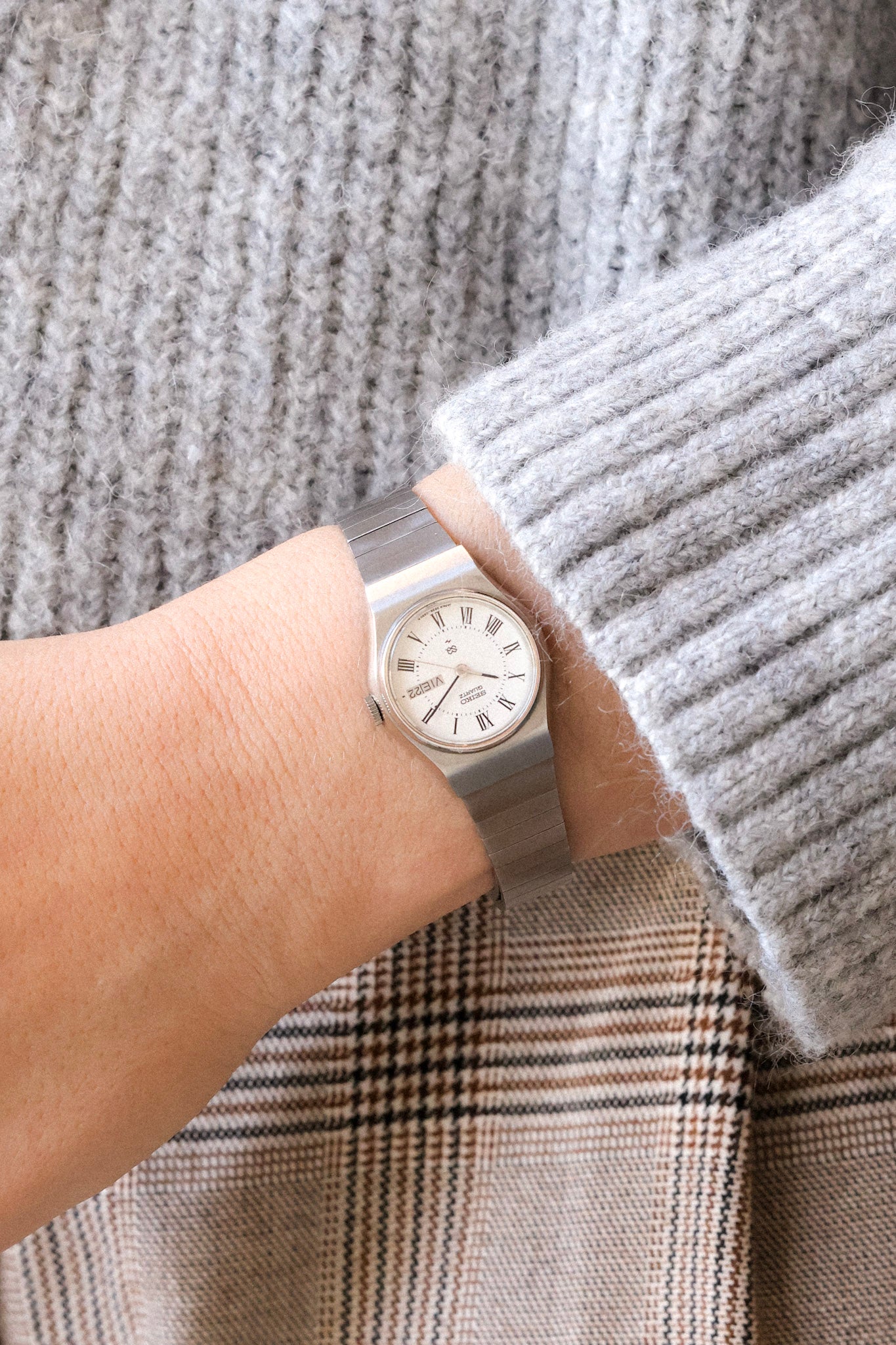 1981 Seiko Mini SQ Roman Day-Date - New Old Stock