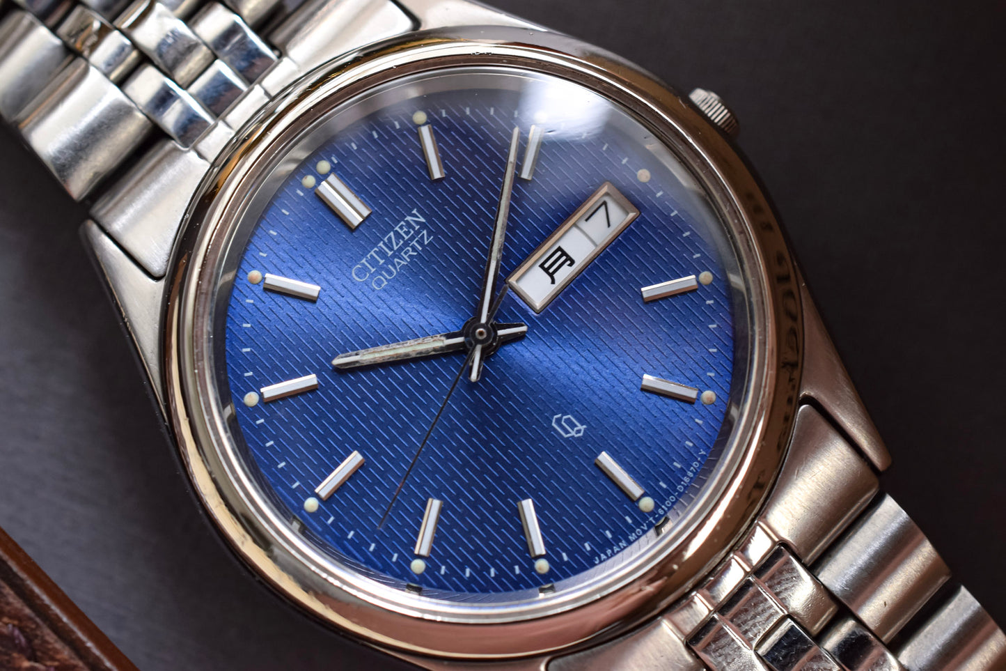 1991 Citizen CQ Blue Motif Kanji "Datejust"