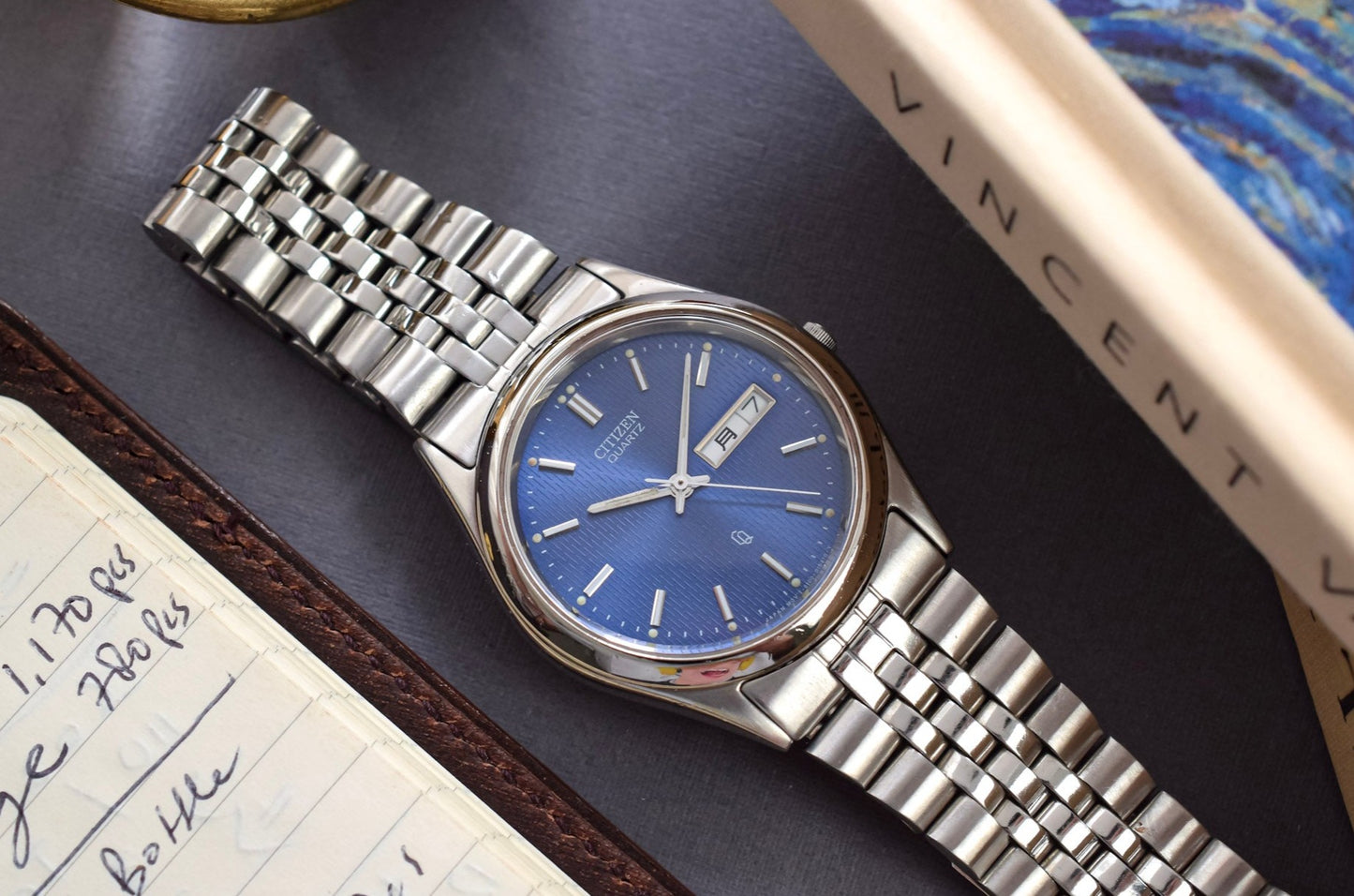 1991 Citizen CQ Blue Motif Kanji "Datejust"