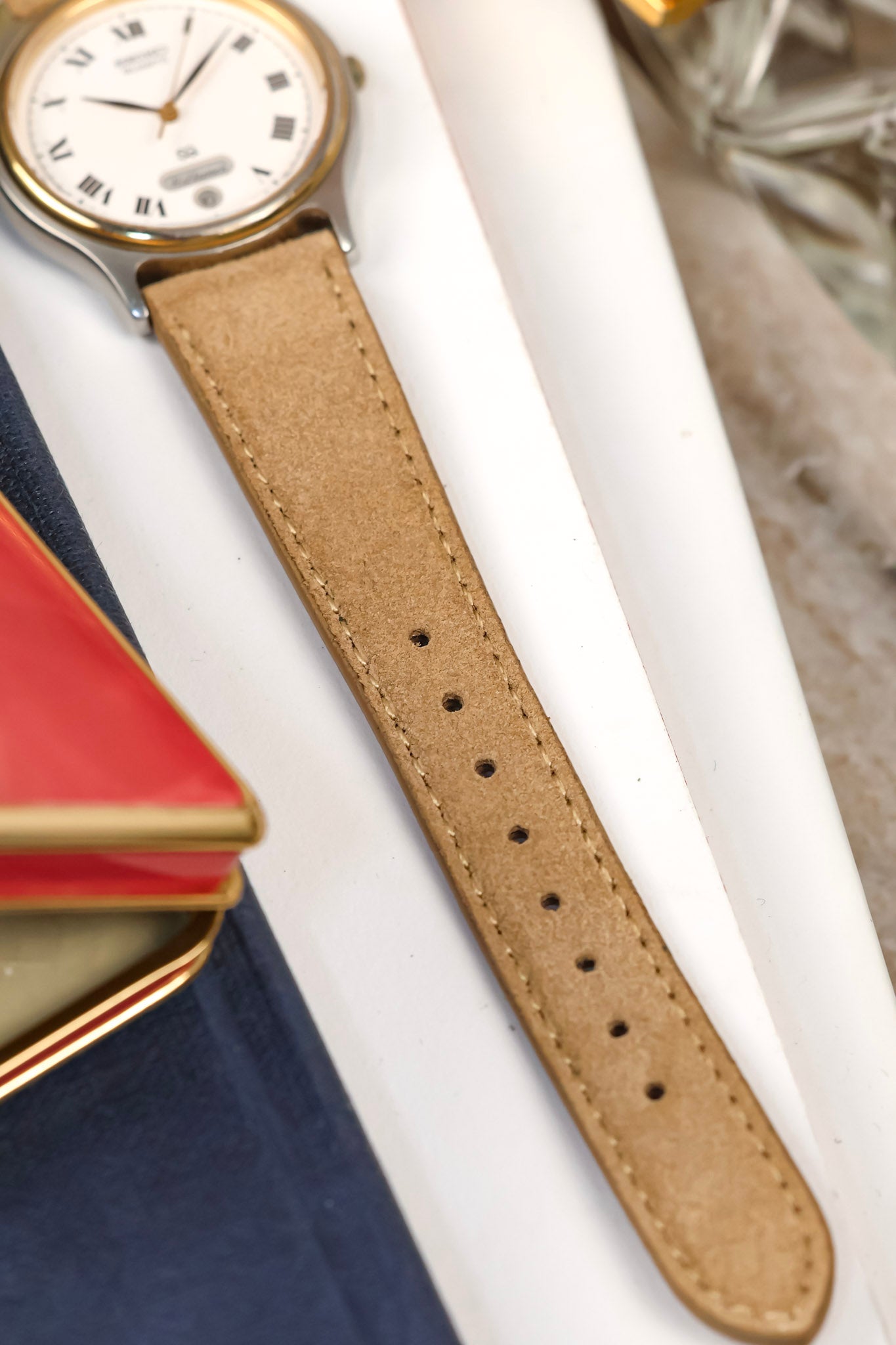 1988 Seiko SQ Two Toned Roman Script Day-Date (German Days of the Week)