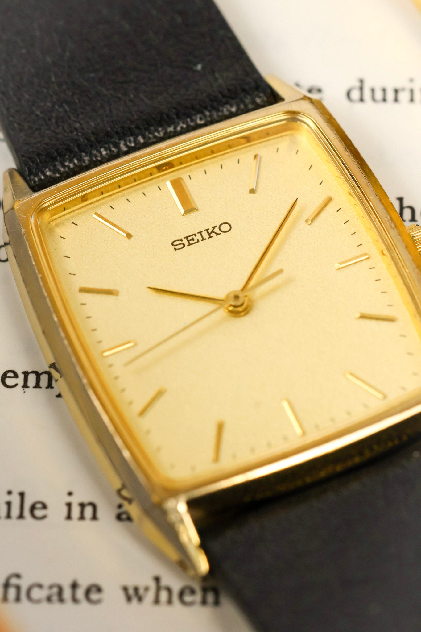 1990 Seiko Golden Beveled Lug Tank - Toyota Award Piece