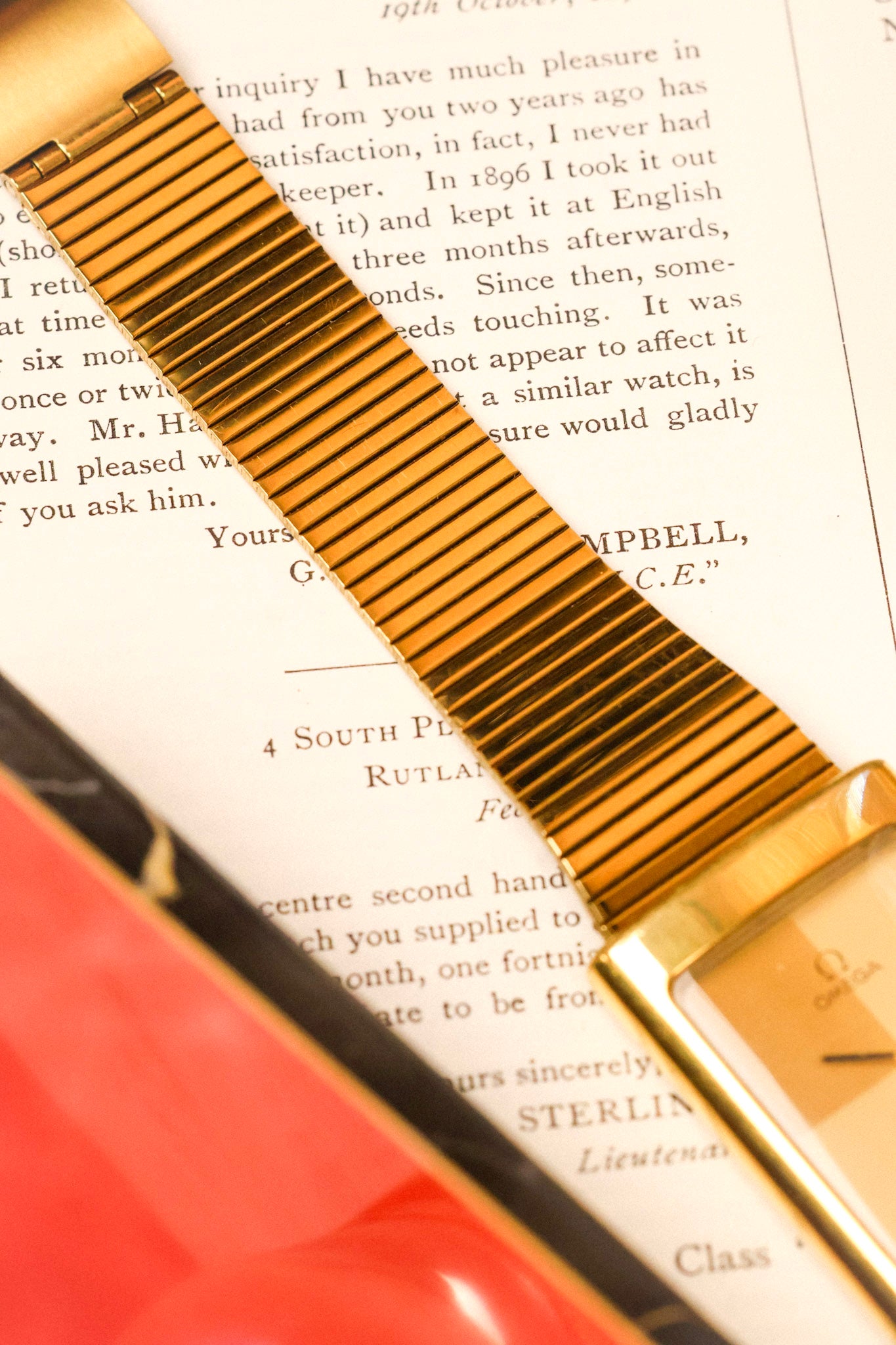 1970s Omega De Ville Golden Quadrant Jumbo Tank
