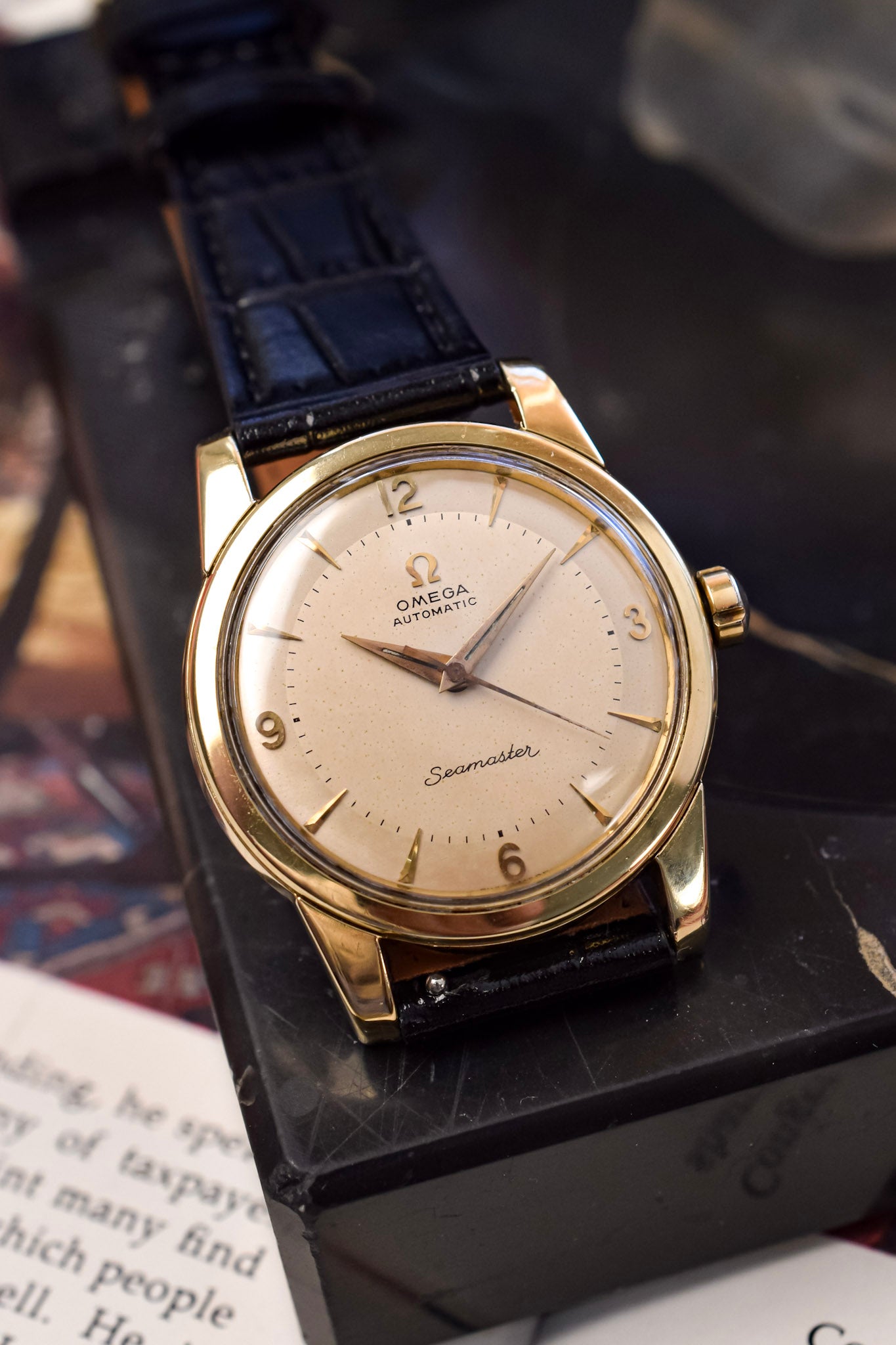 1950s Omega Seamaster Explorer Dial Automatic Gold Capped