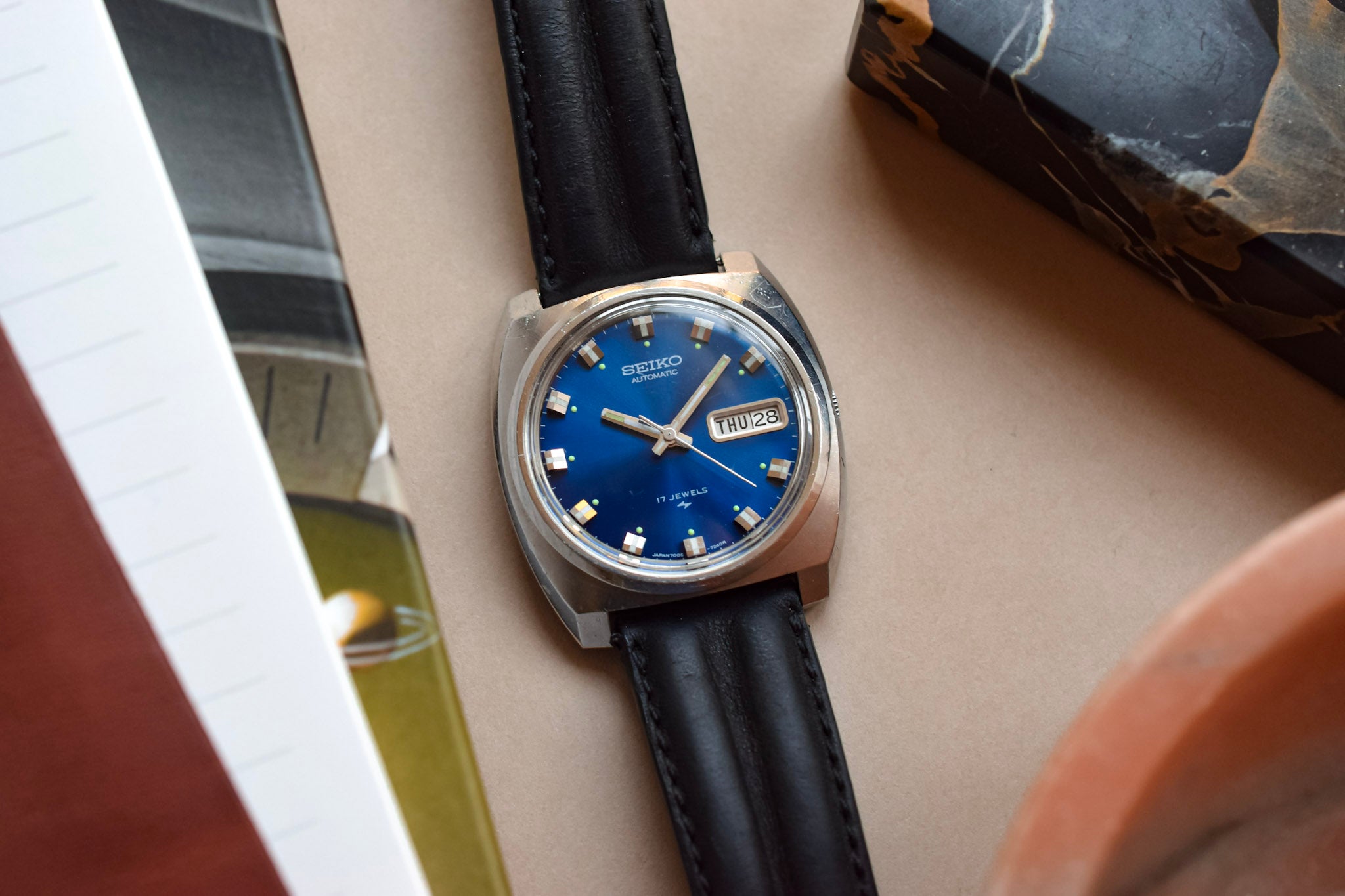 1973 Seiko Blue Steel Cushion Day Date