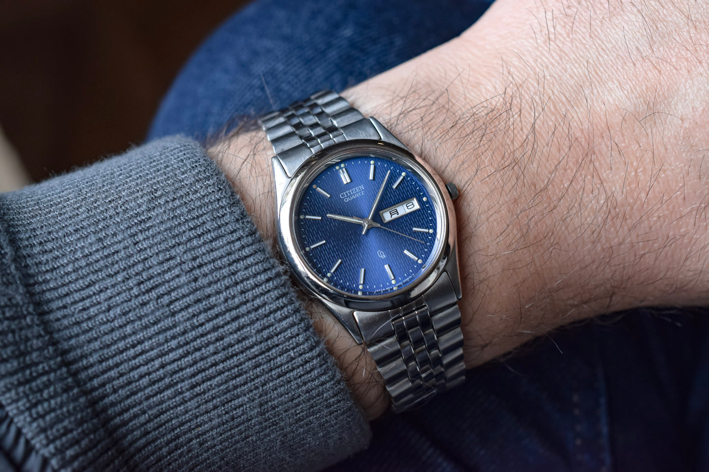 1991 Citizen CQ Blue Motif Kanji "Datejust"