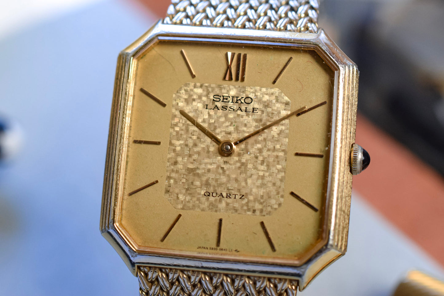 1981 Seiko Lassale Champagne Sparkle Lattice Octo