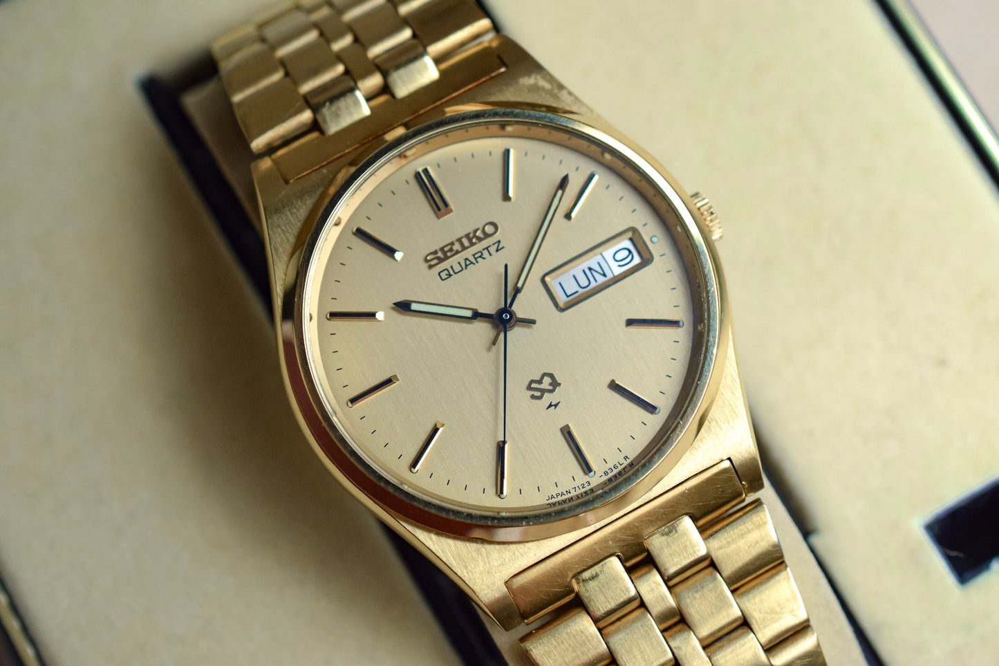 1980 Seiko SQ Golden Cushion Day-Date (Near Mint in Box)