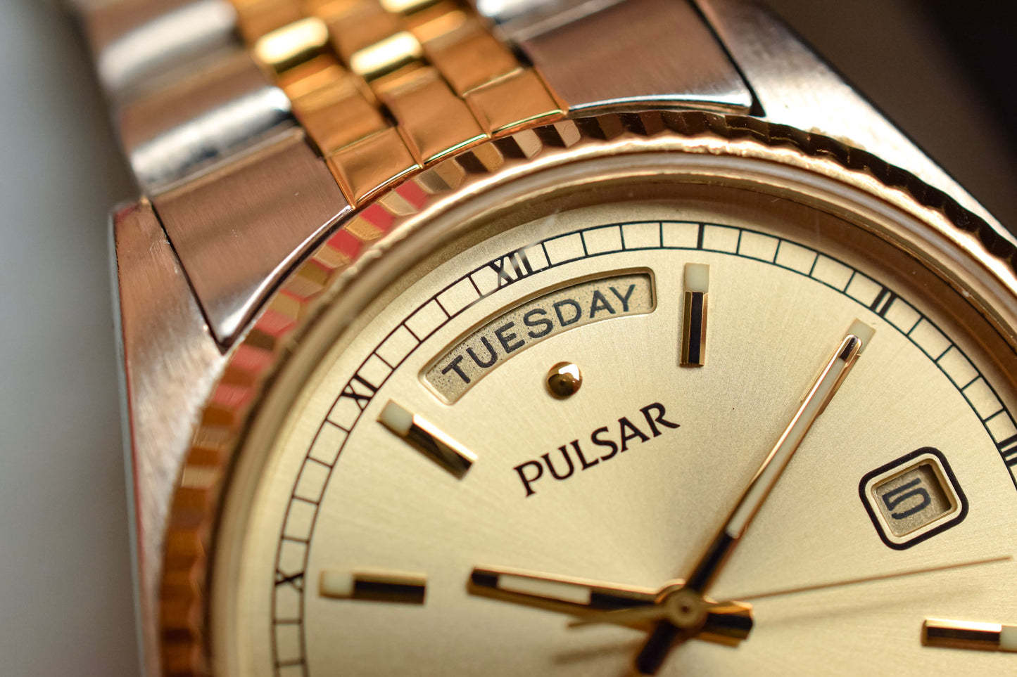 1998 Pulsar Two Toned Champagne Day-Date "President"