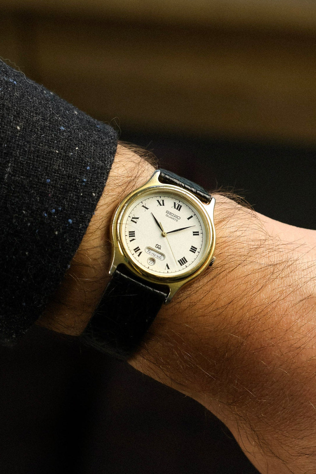 1988 Seiko SQ Roman Script Day-Date (Italian Days of the Week)