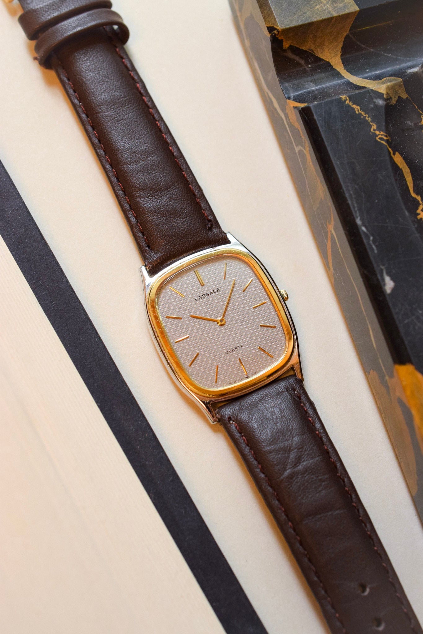 1984 Seiko Lassale Gray Honeycomb Ellipse