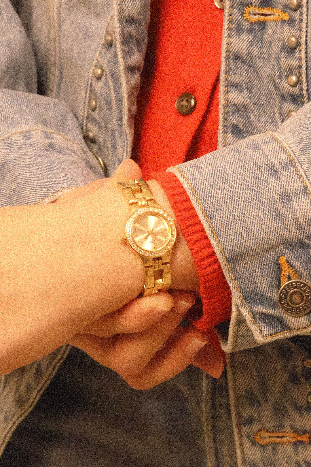 2001 Timex Gold Tone Diamond Bezel