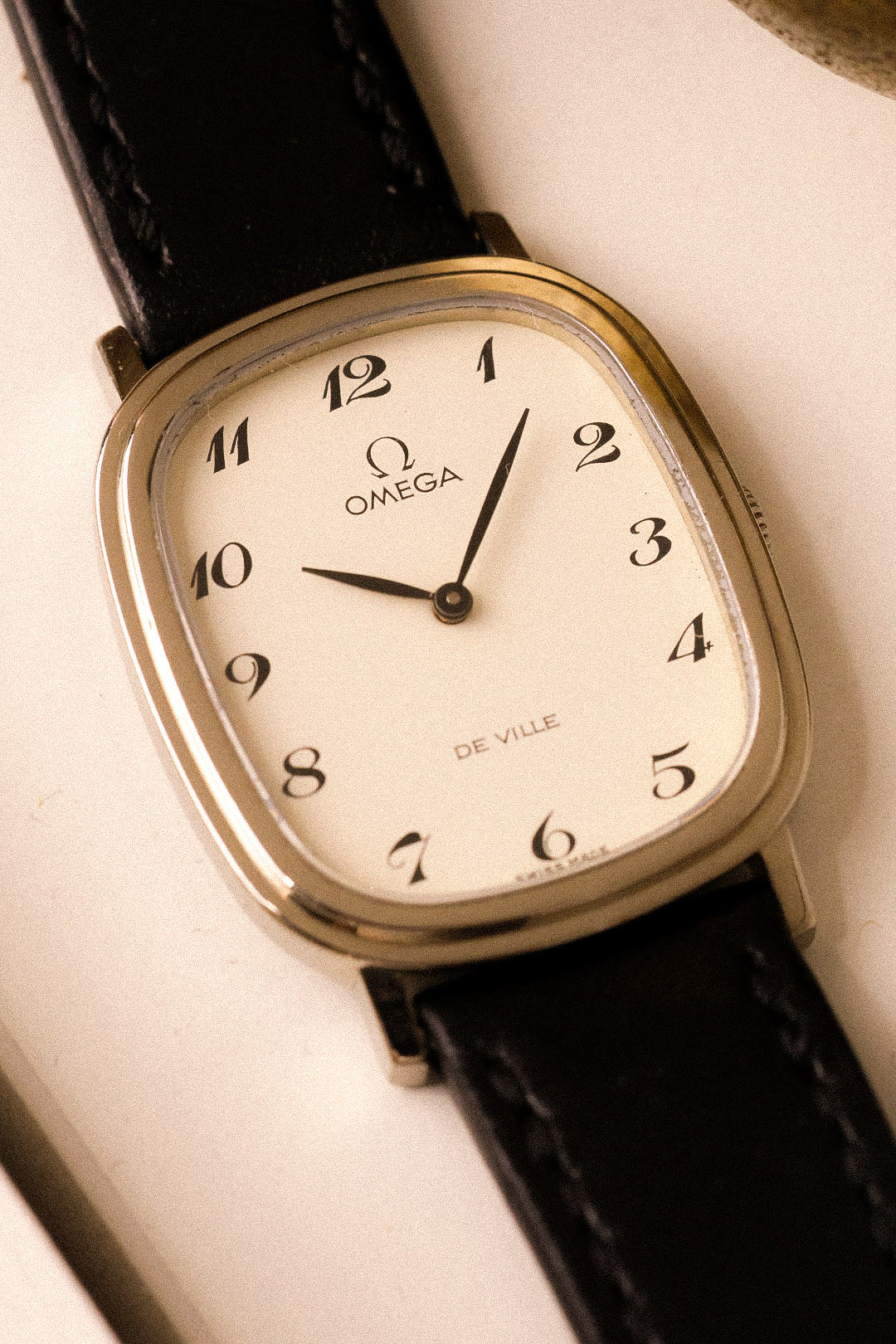 1970s Mechanical Omega De Ville Steel Breguet Dial Ellipse