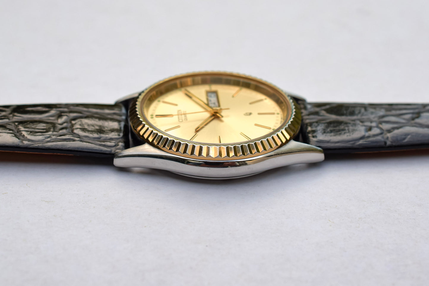 Vintage Citizen CQ Fluted Bezel Day-Date