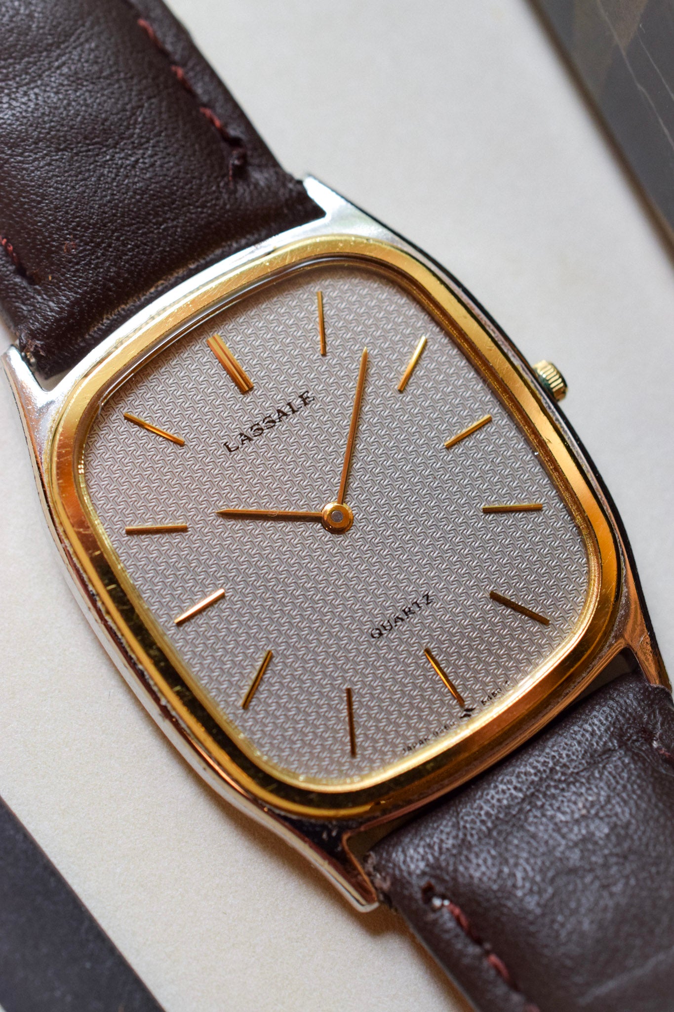 1984 Seiko Lassale Gray Honeycomb Ellipse