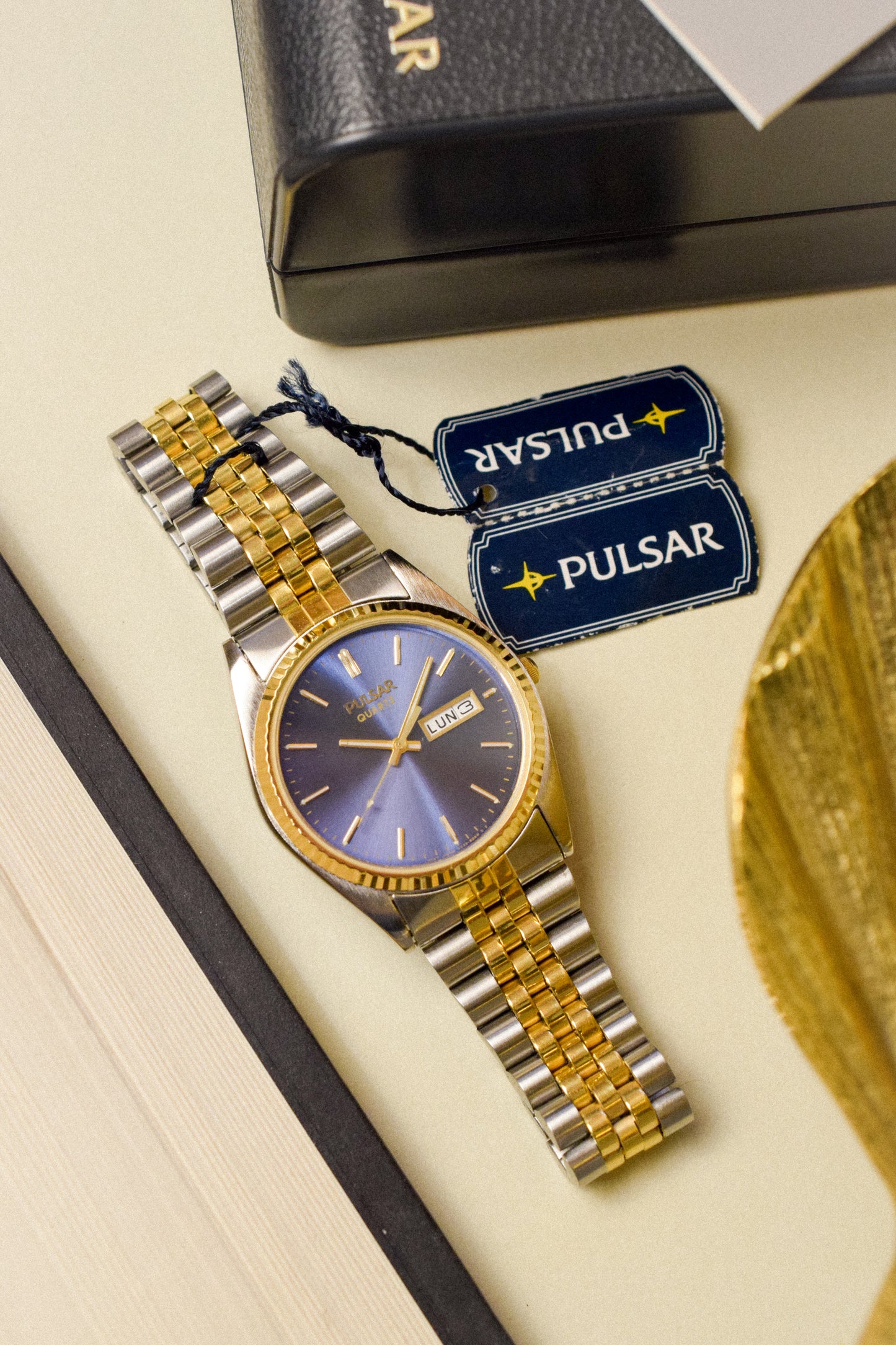 1991 Pulsar Blue Dial Day-Date - New Old Stock
