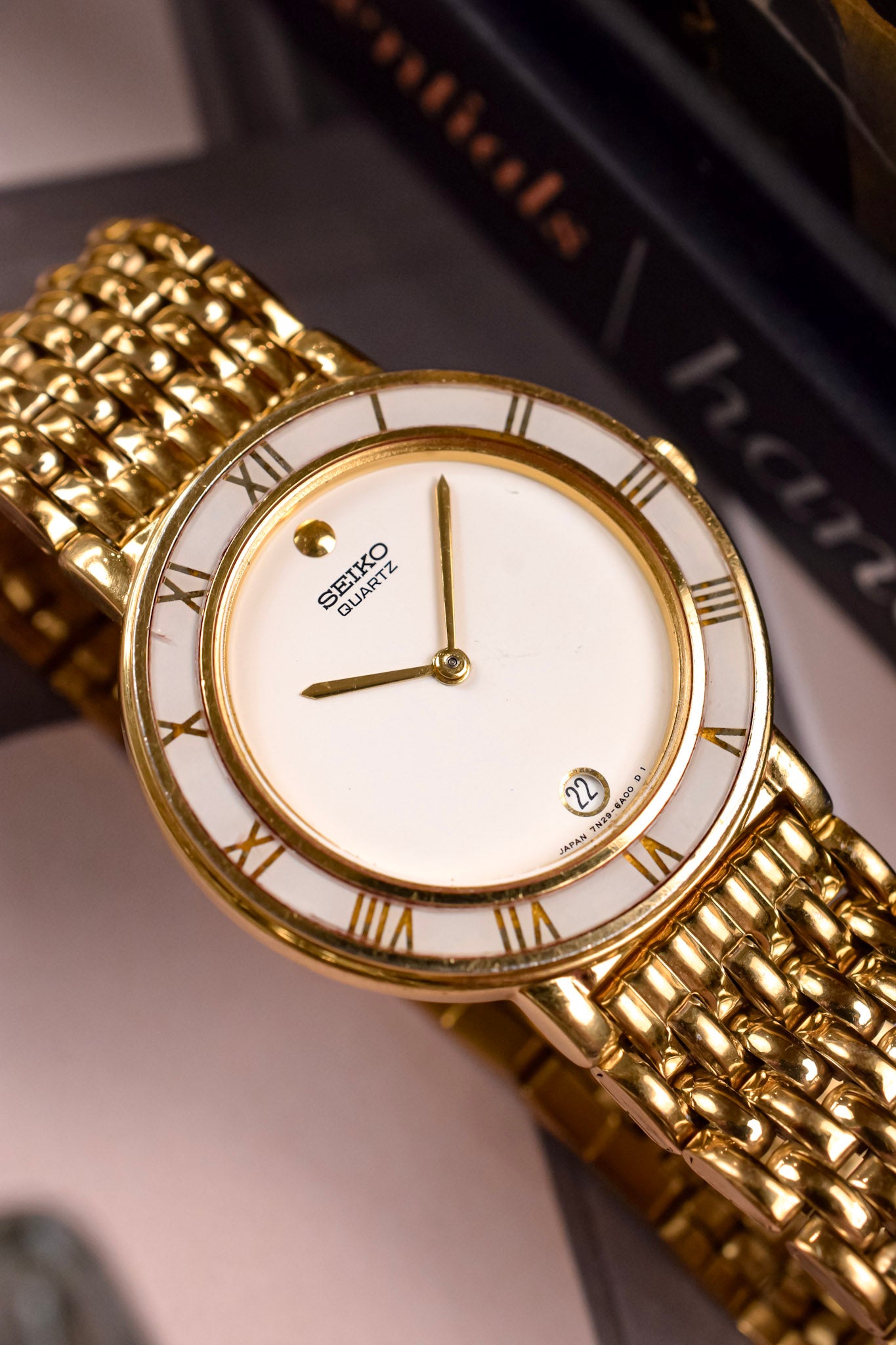 1996 Seiko Golden Roman Bezel Museum Calendar