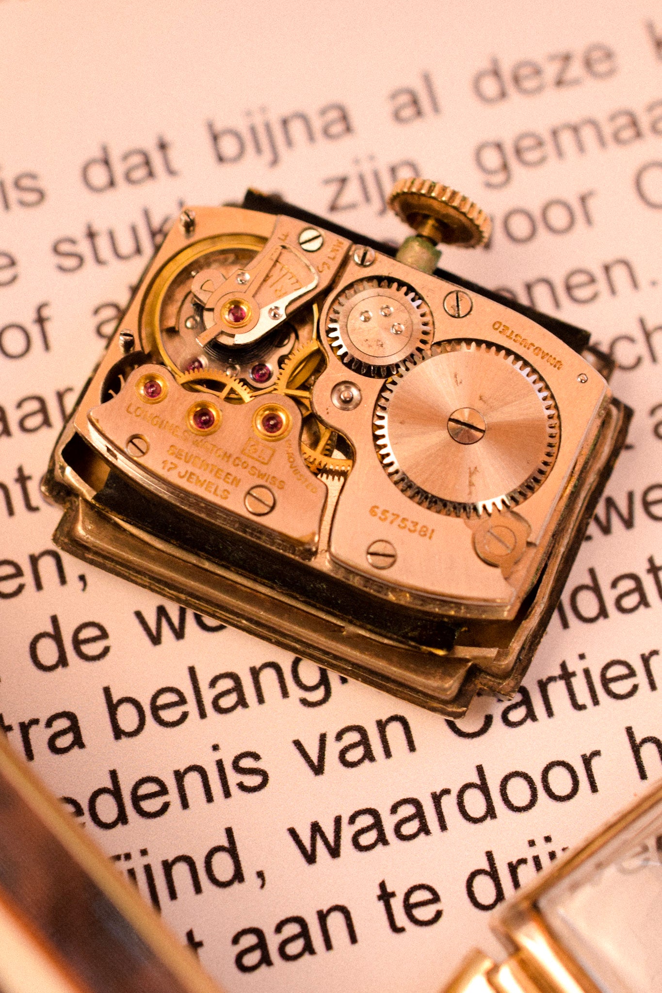 1940s Longines 10K Gold Filled Mechanical Gilt Dial Tank