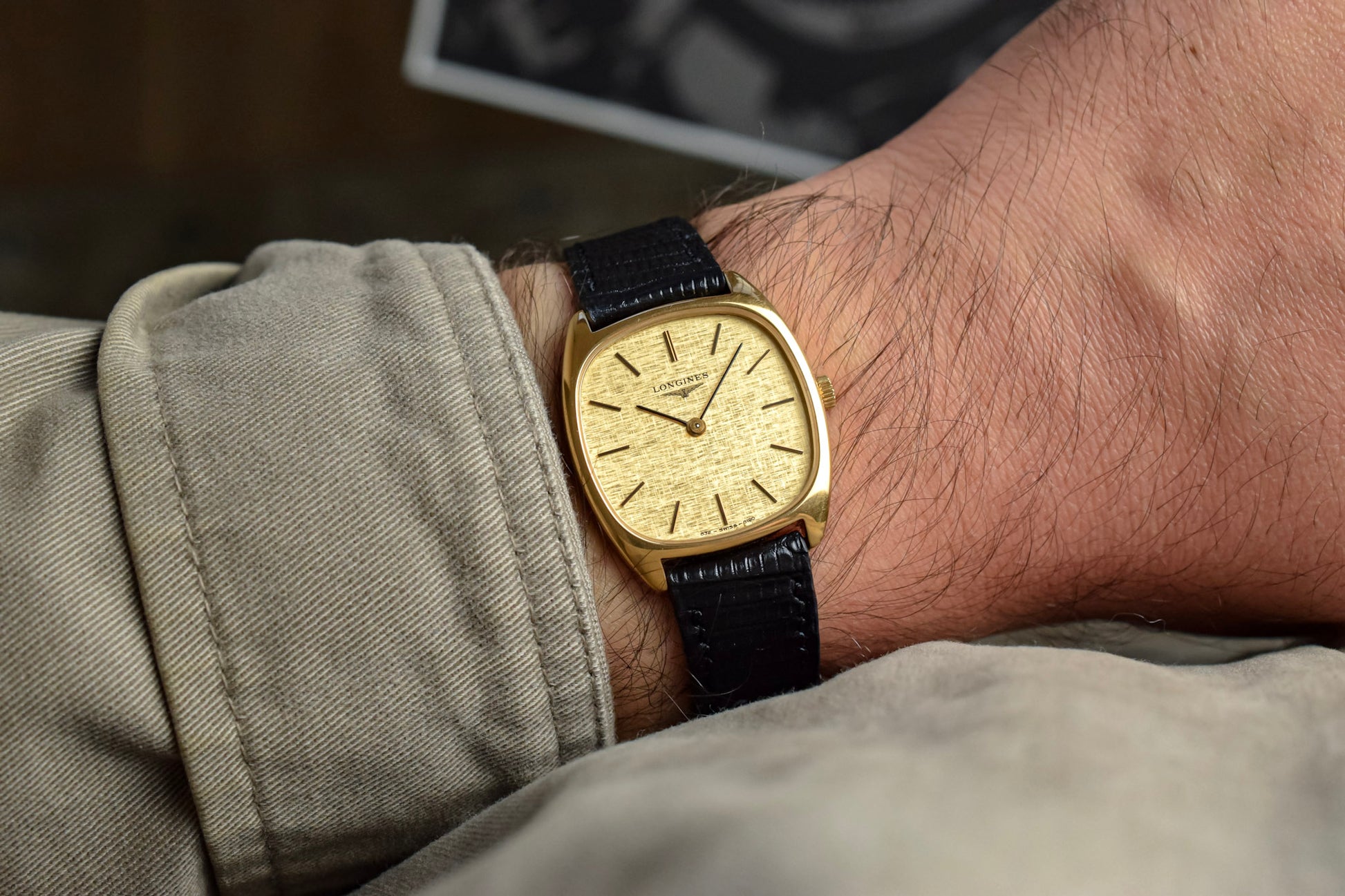 Vintage Longines Mechanical Linen Dial Tonneau – Oldtimer Watch Shop