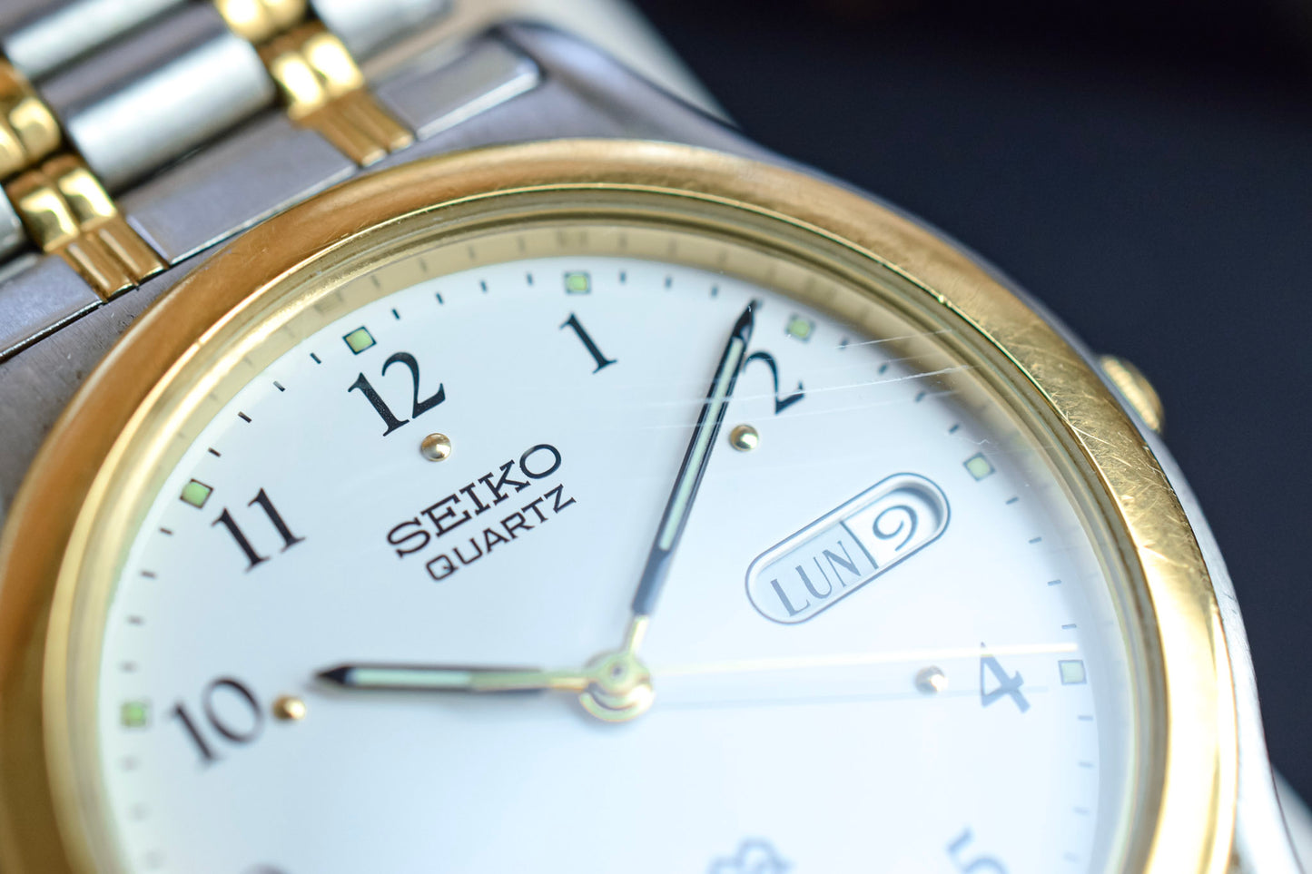 1992 Seiko SQ Arabic Numerals Pill Day-Date