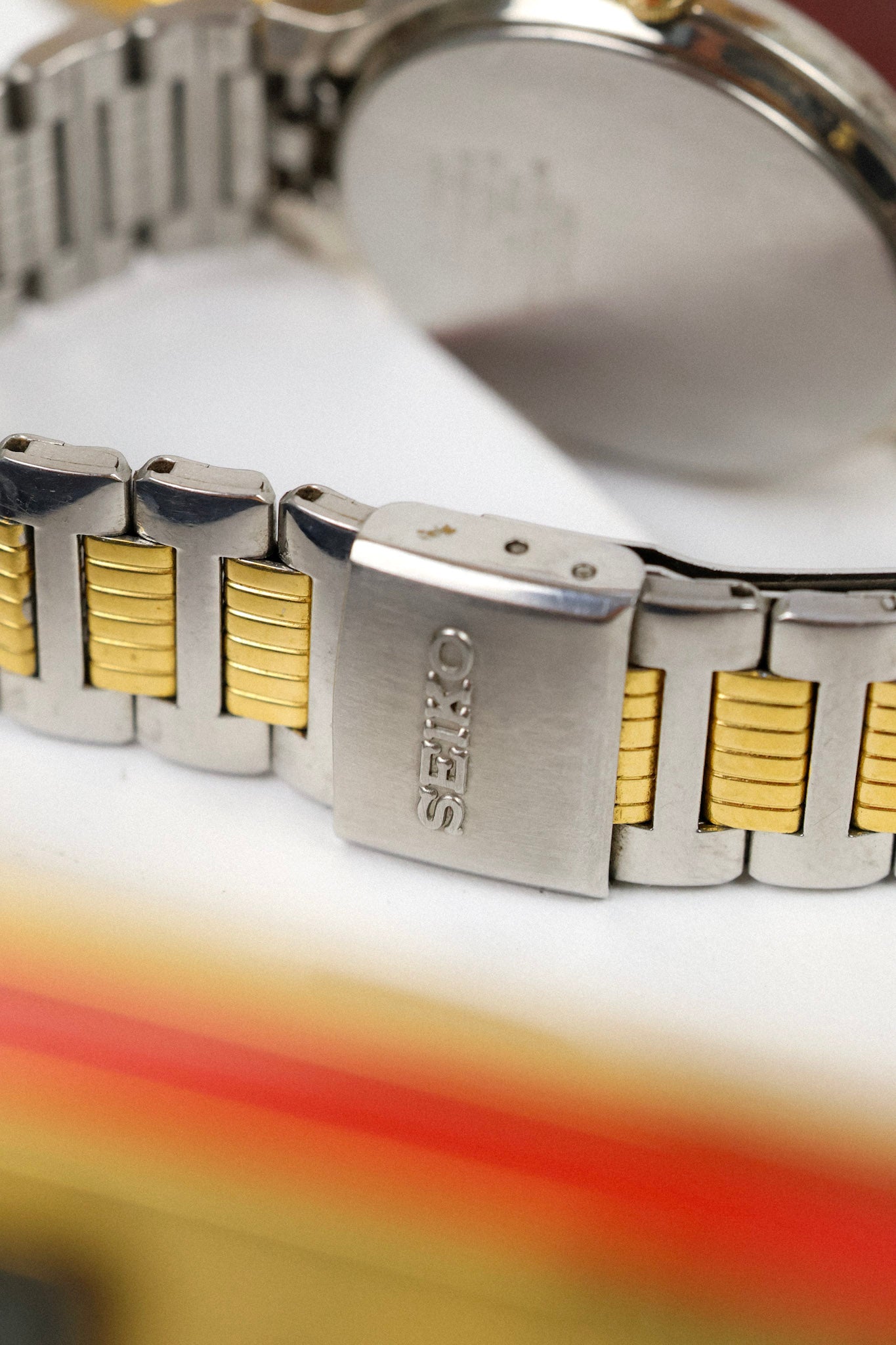 1990 Seiko SQ Champagne Script Font Day-Date