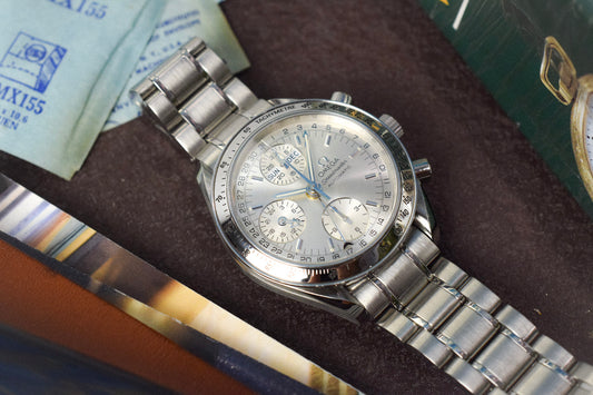 90s Omega Speedmaster Silver Triple Calendar