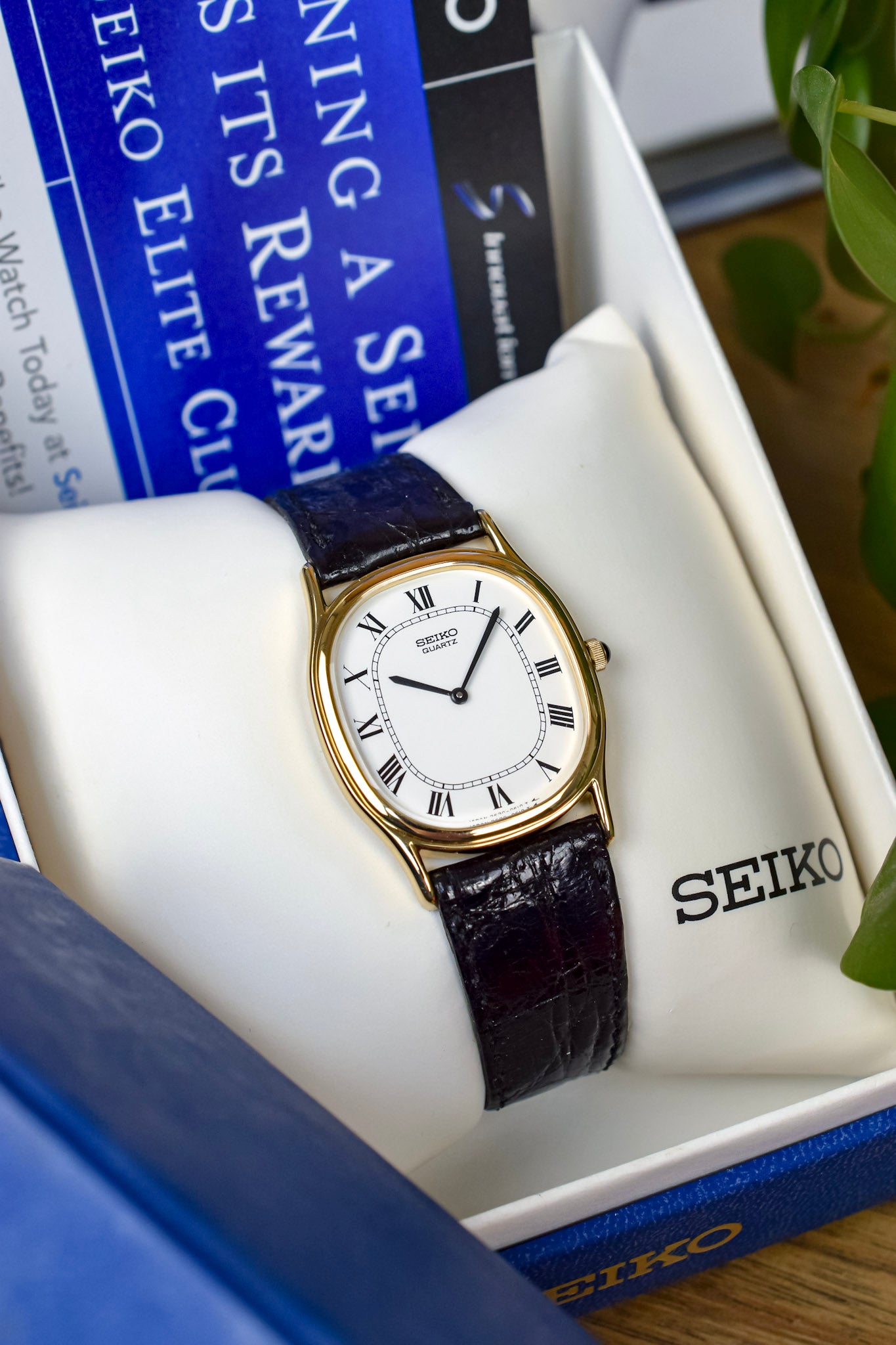 1989 Seiko SGP White Roman Ellipse - NOS