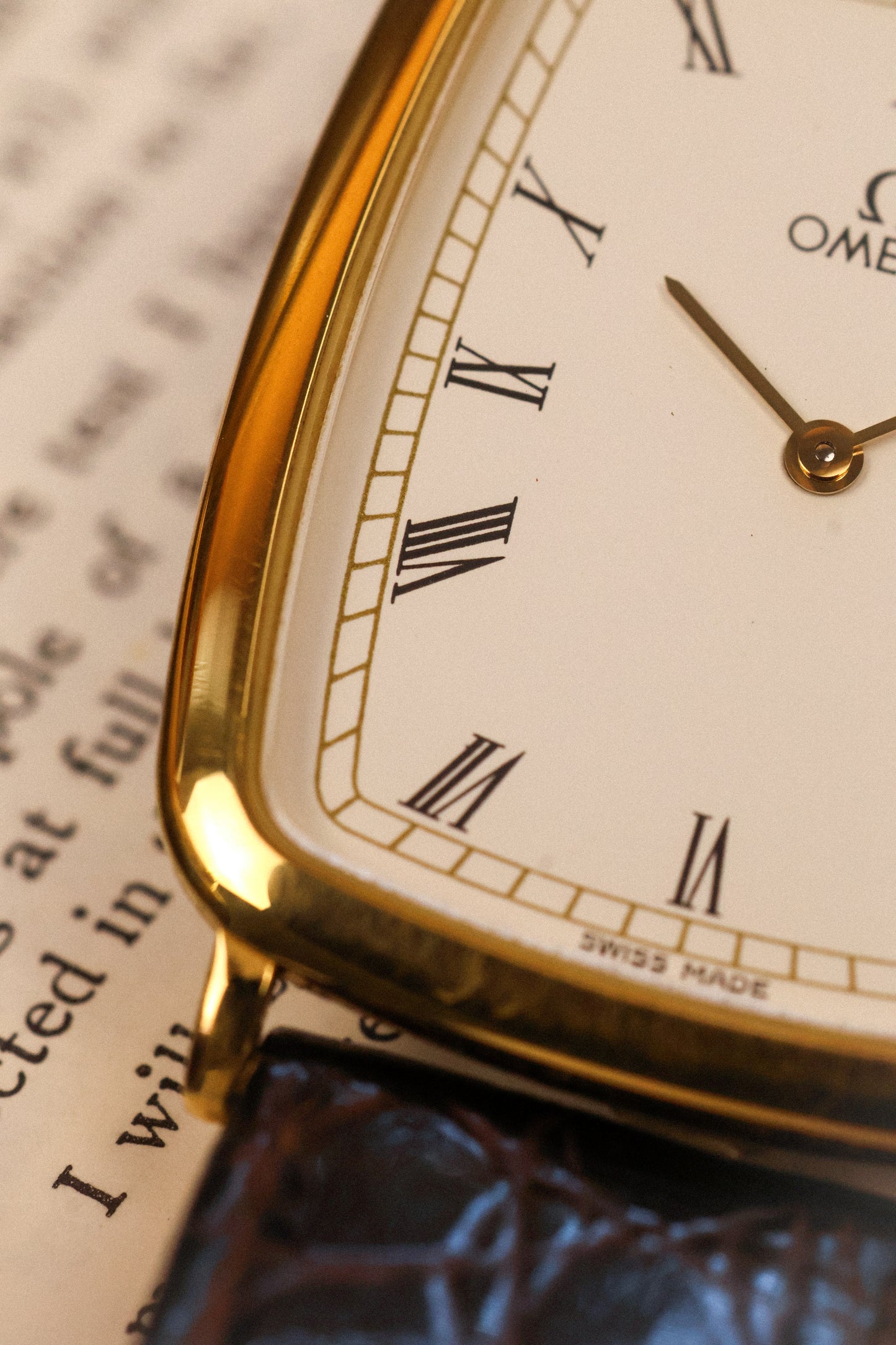 1980s Omega De Ville Quartz Roman Ellipse