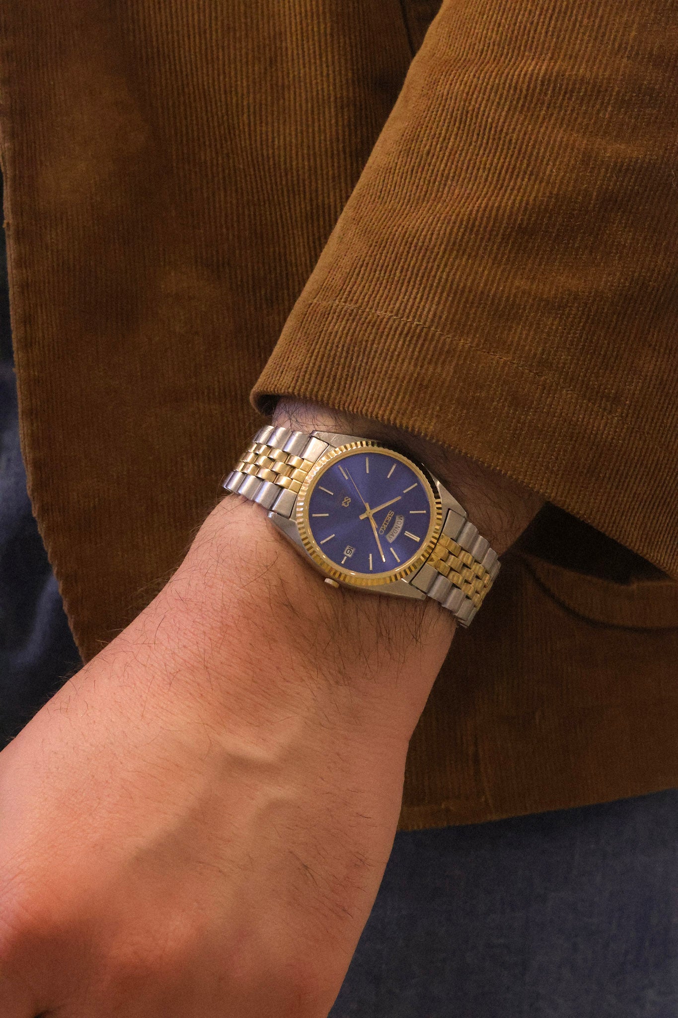 1991 Seiko SQ Two Toned Sunray Blue Jubilee Prez