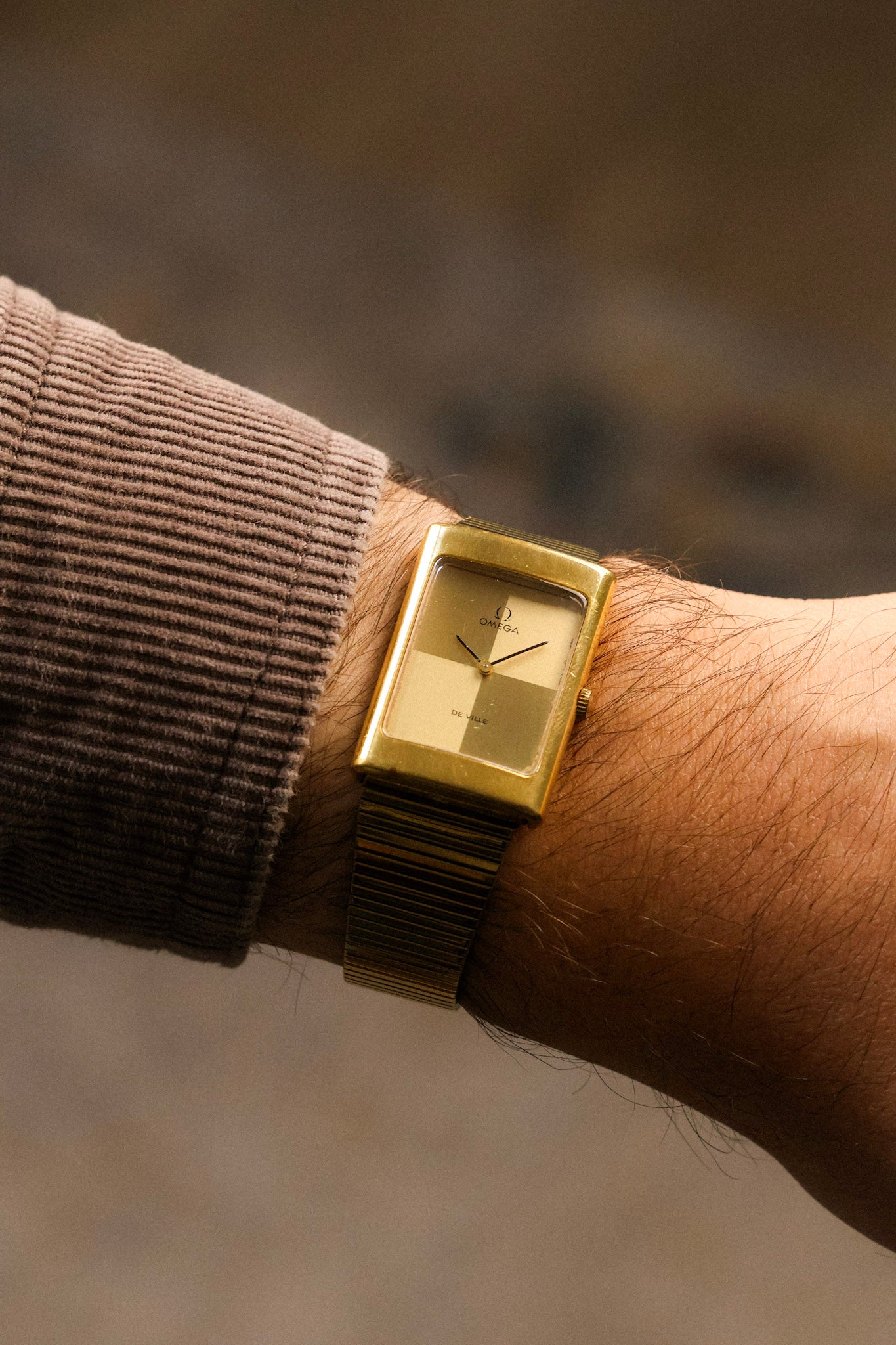 1970s Omega De Ville Golden Quadrant Jumbo Tank