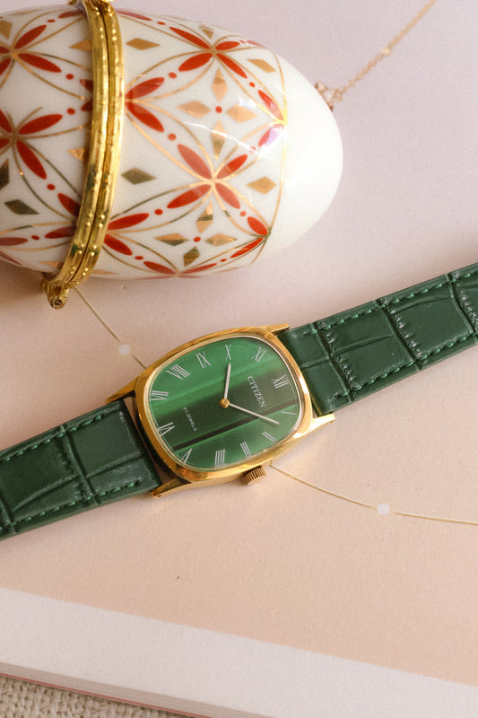 1970s Mechanical Citizen "Malachite" Ellipse