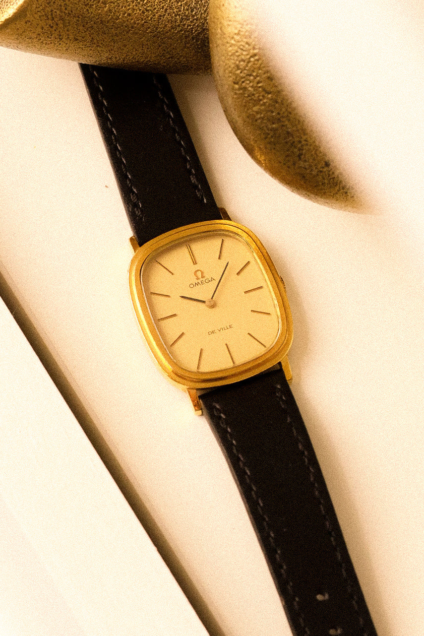 1970s Mechanical Omega De Ville Golden Ellipse