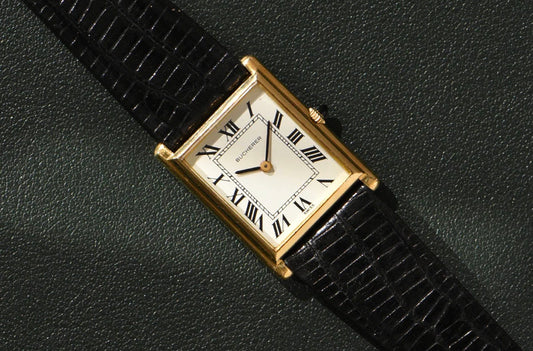 1980s Bucherer Tank 18K Solid Gold