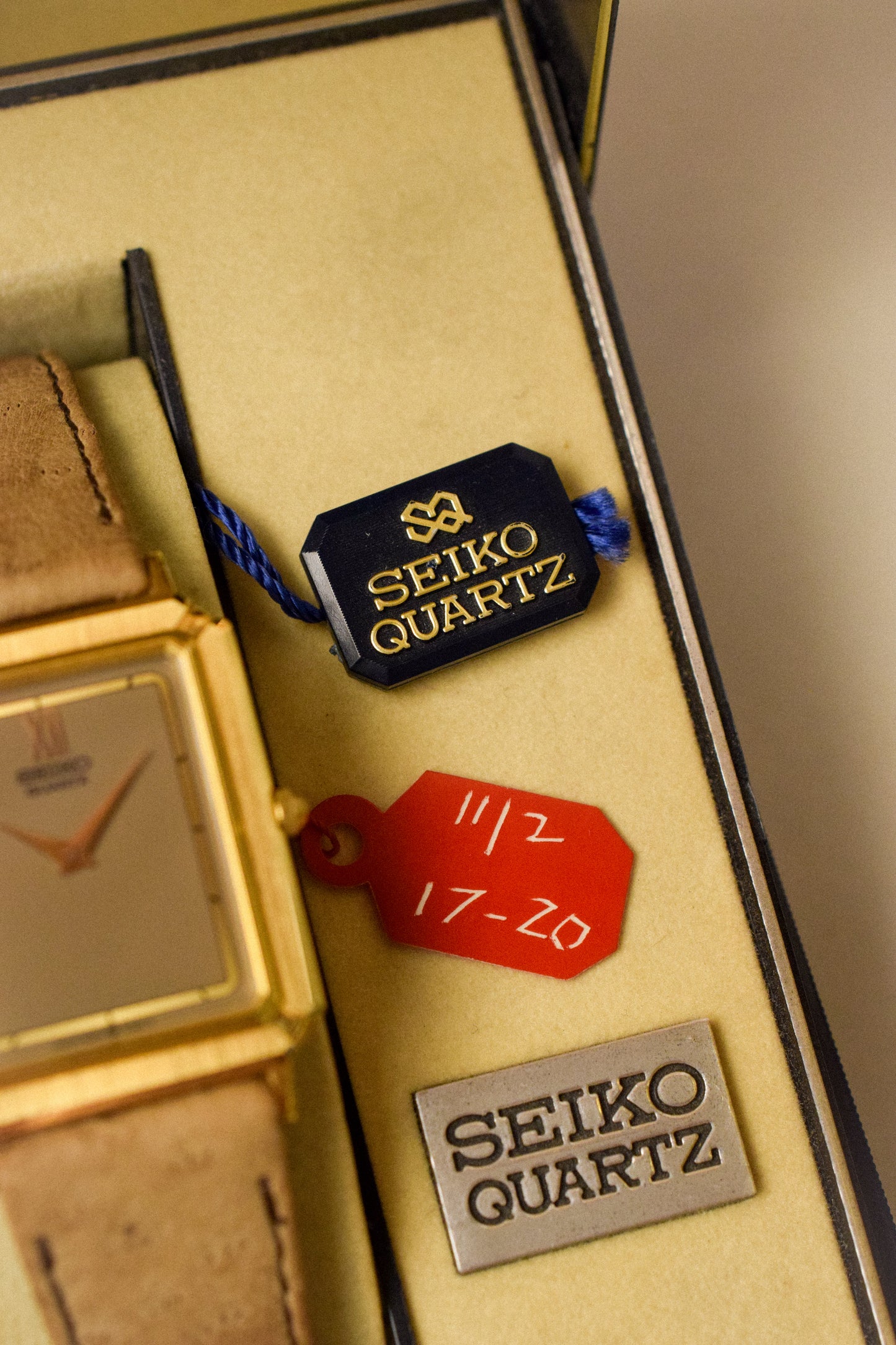 1985 Seiko Taupe Dial Picture Frame Tank - New Old Stock