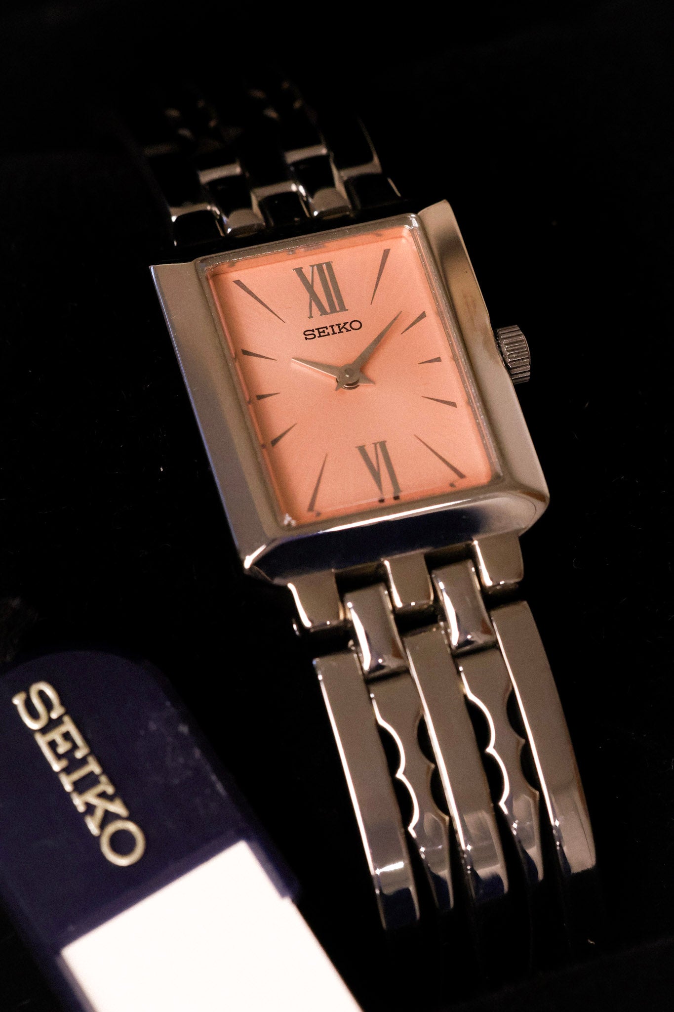 1998 Seiko Mini Pink Salmon Tank - New Old Stock