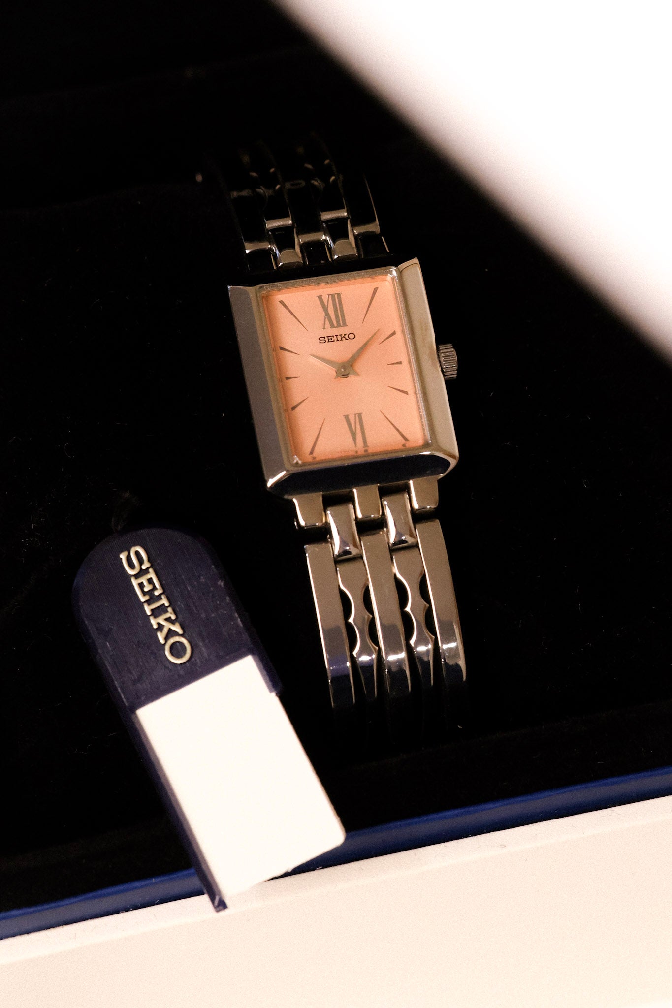 1998 Seiko Mini Pink Salmon Tank - New Old Stock