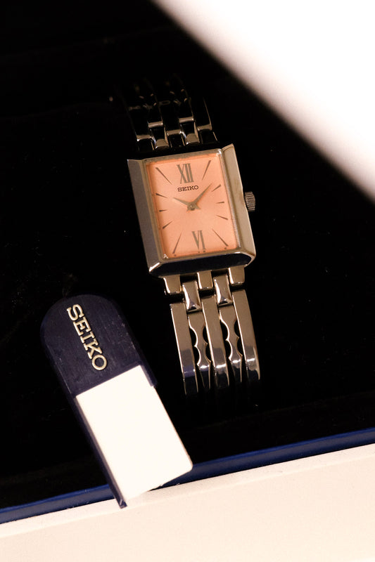 1998 Seiko Mini Pink Salmon Tank - New Old Stock