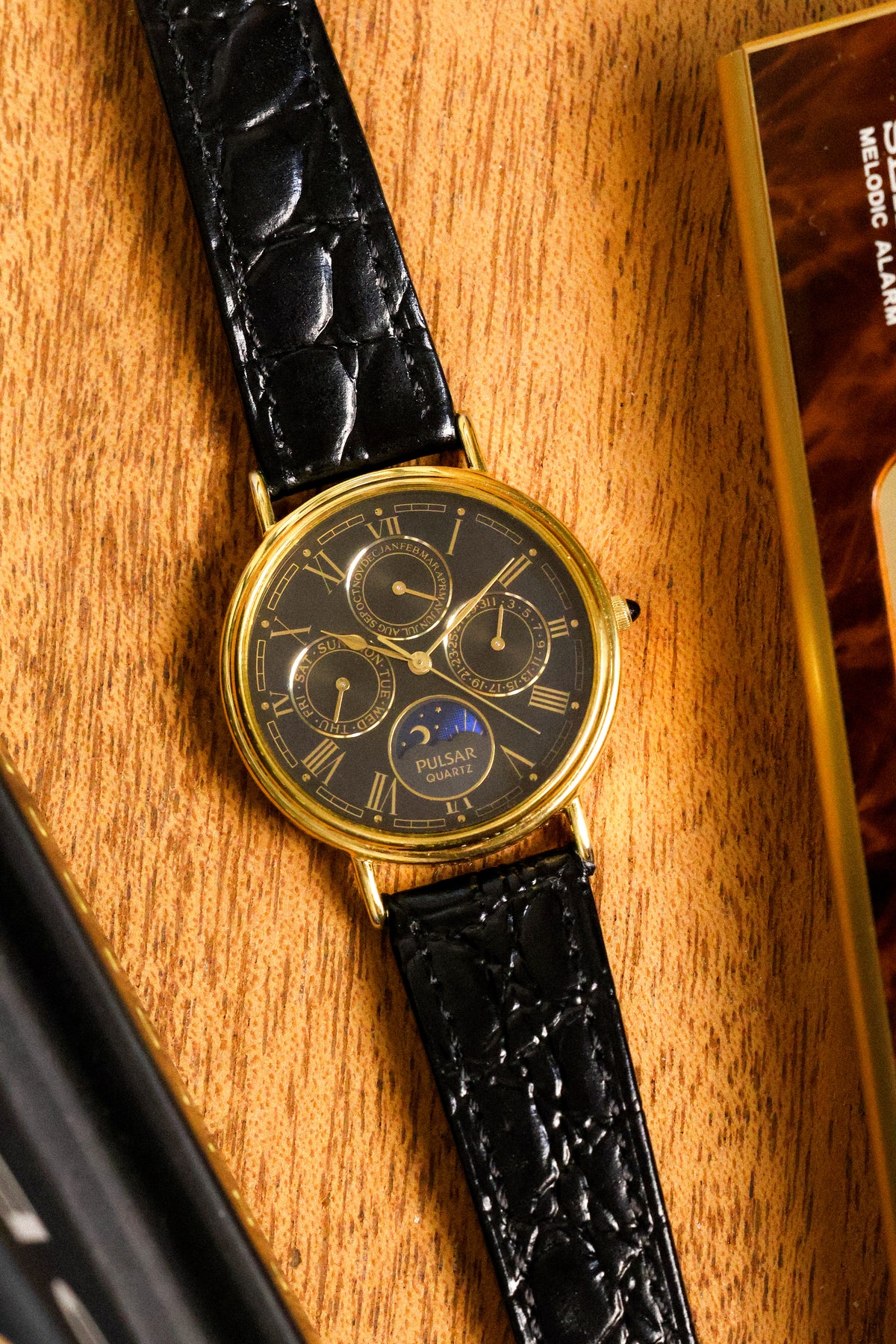 1990 Pulsar Black Dial Villeret
