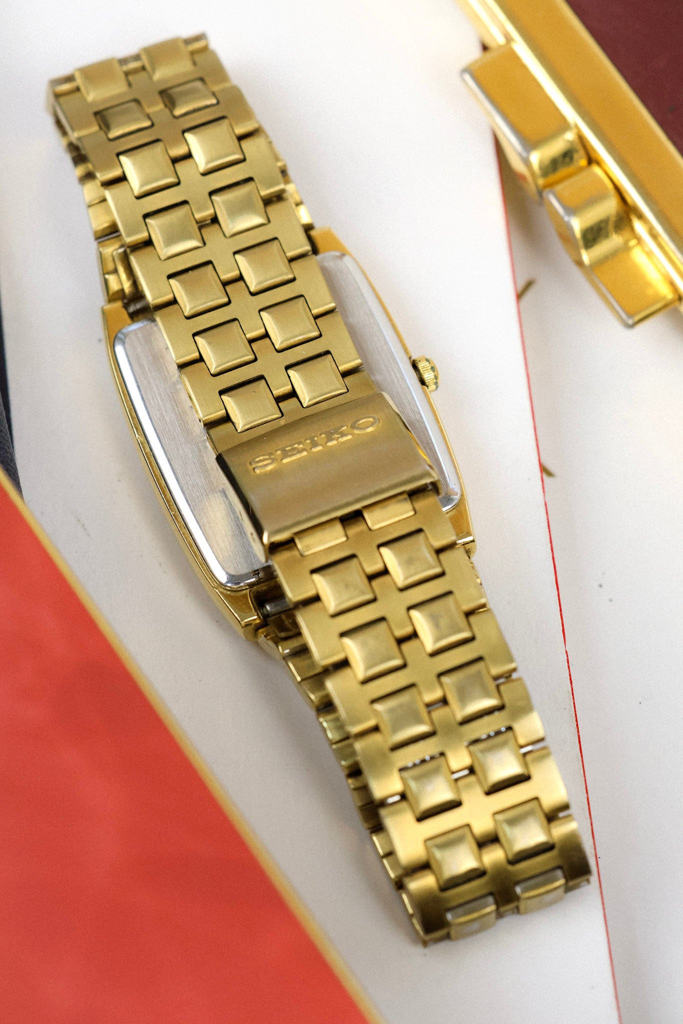 1989 Seiko SQ Golden Tank Script Day-Date