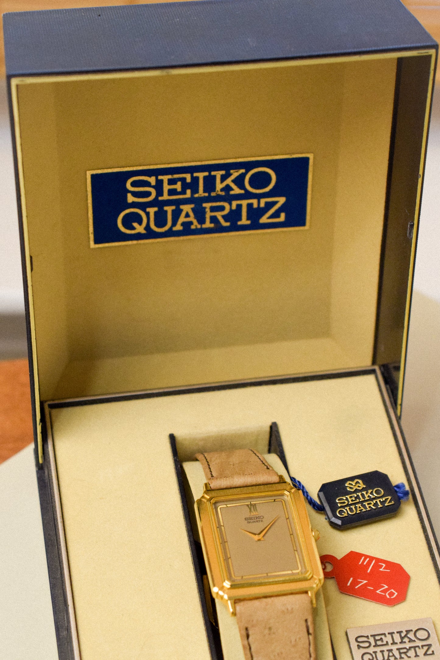 1985 Seiko Taupe Dial Picture Frame Tank - New Old Stock