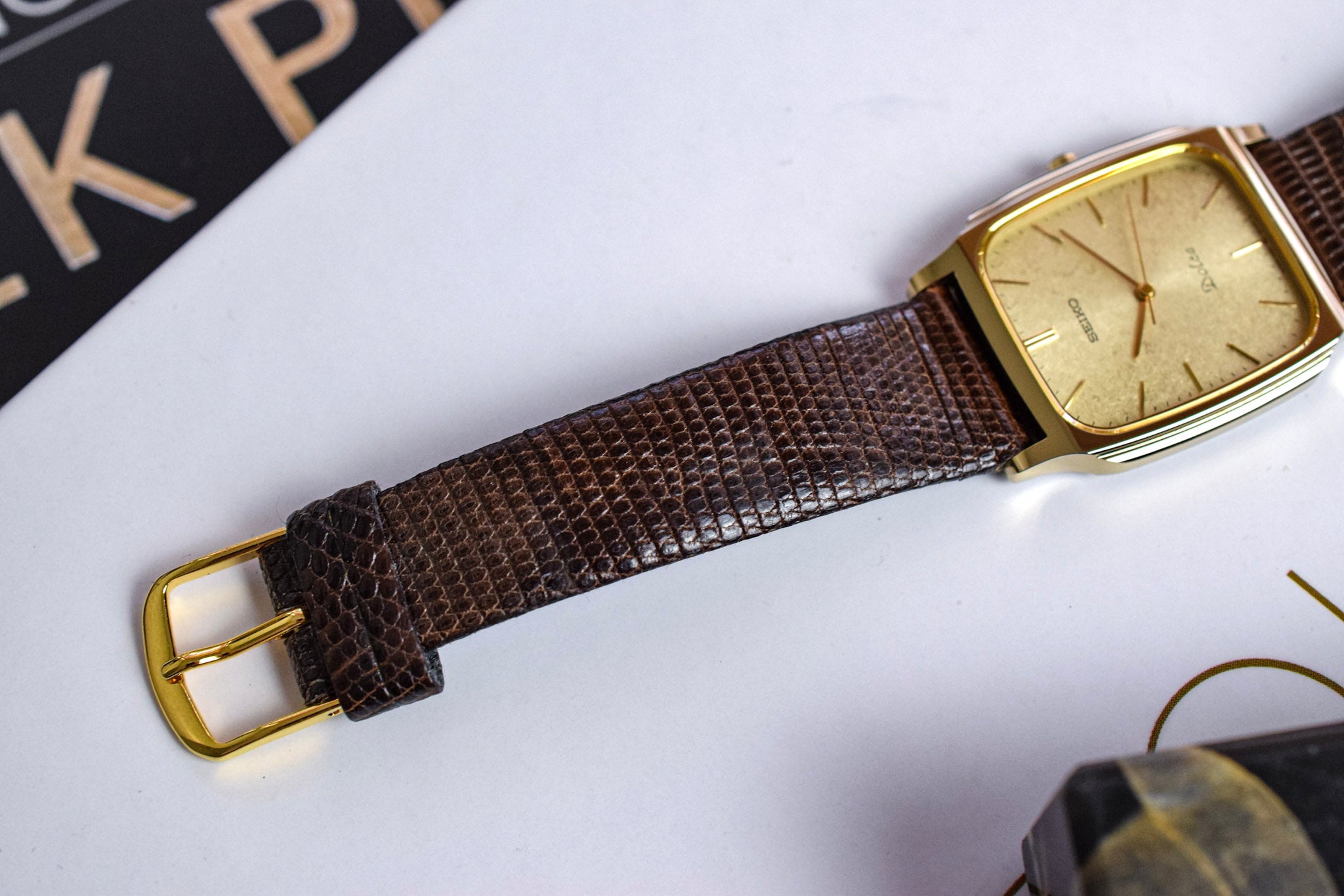 1984 Seiko Dolce Tungsten Carbide Snowflake Dial Tonneau