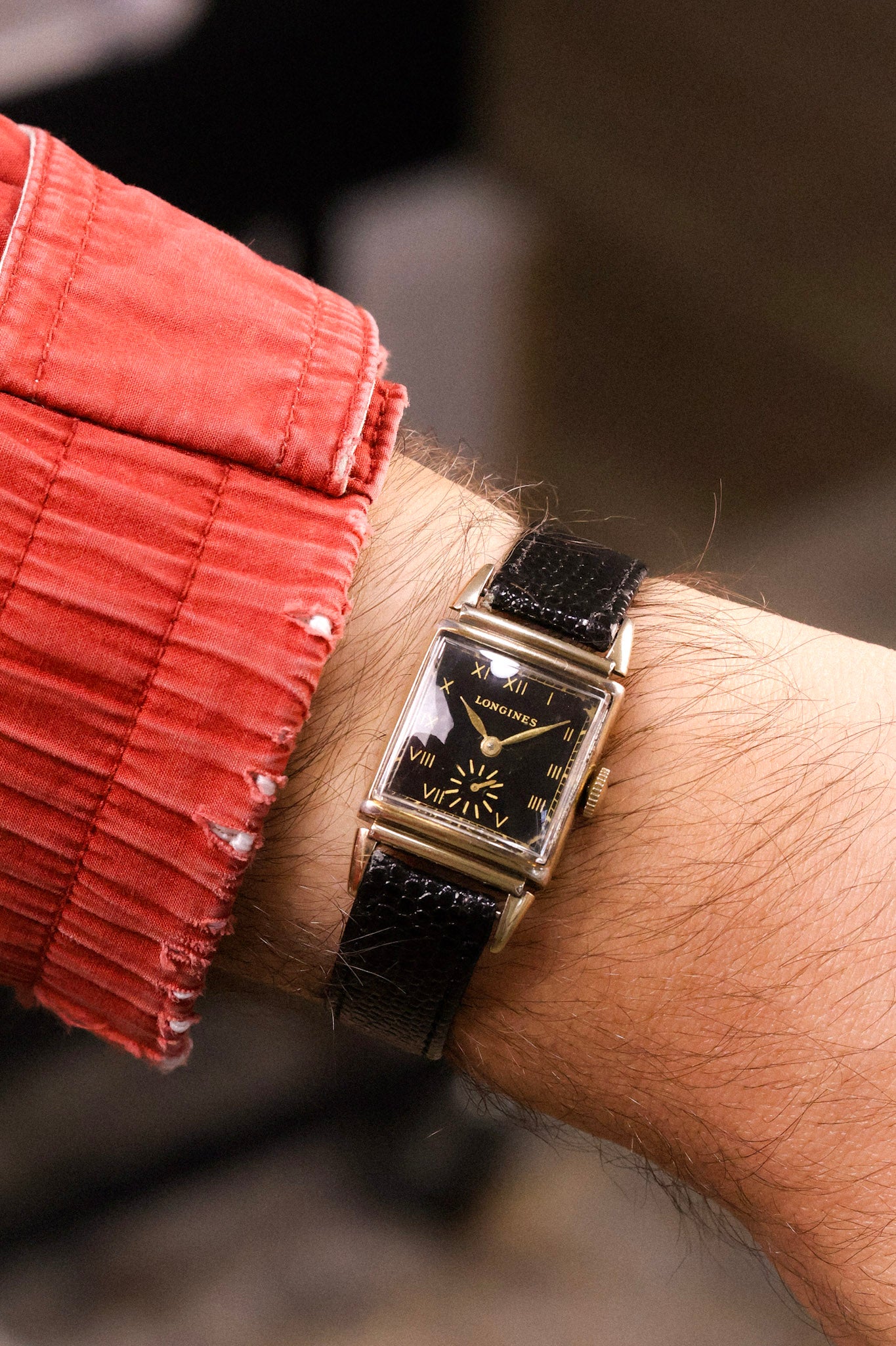 1940s Longines 10K Gold Filled Mechanical Gilt Dial Tank