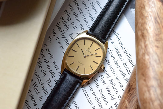 1970s Gold Plated Mechanical Omega De Ville Ellipse