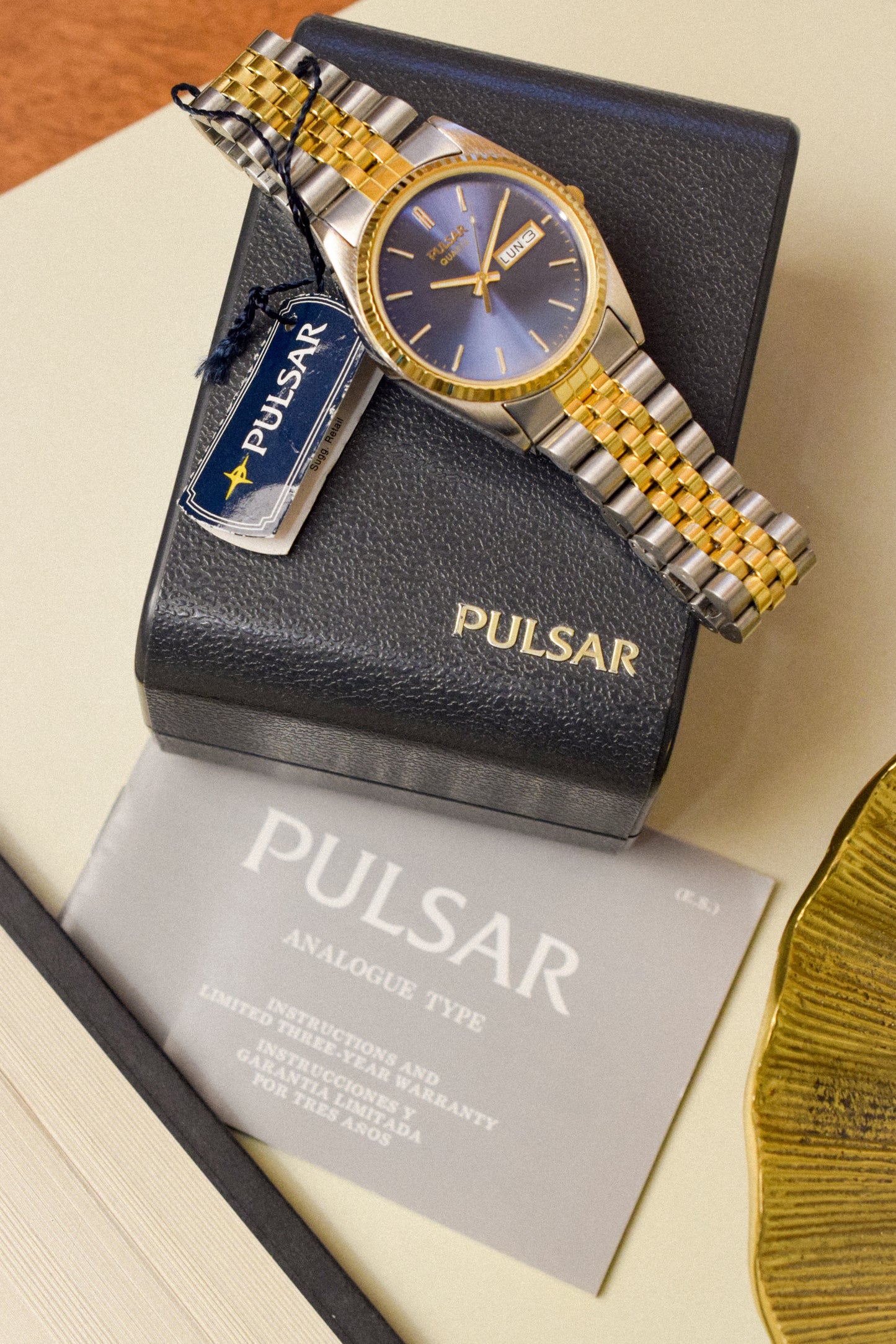 1991 Pulsar Blue Dial Day-Date - New Old Stock