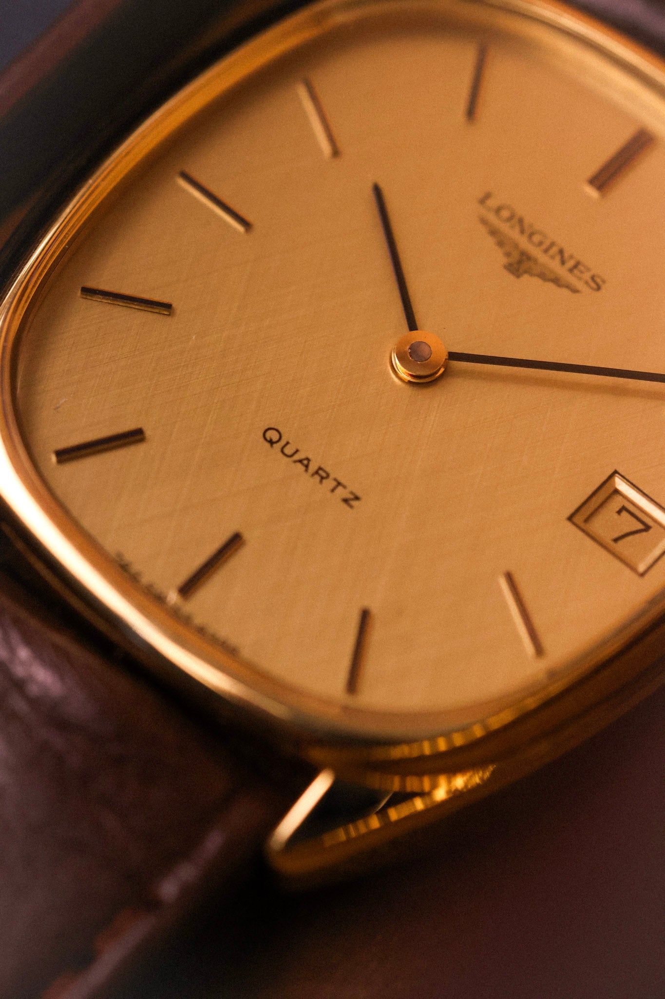 80s Longines Quartz Linen Calendar Ellipse - Full Set