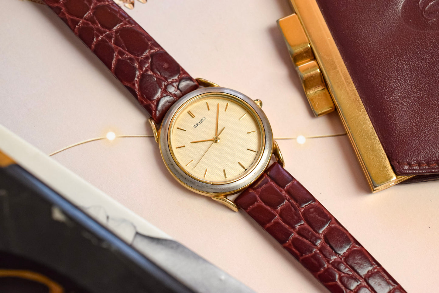 1985 Seiko Midsize Two Toned Honeycomb Dial