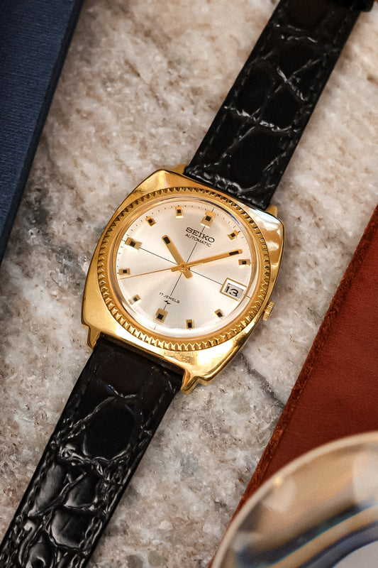 1969 Daini Seiko Fluted Cushion Crosshair Calendar