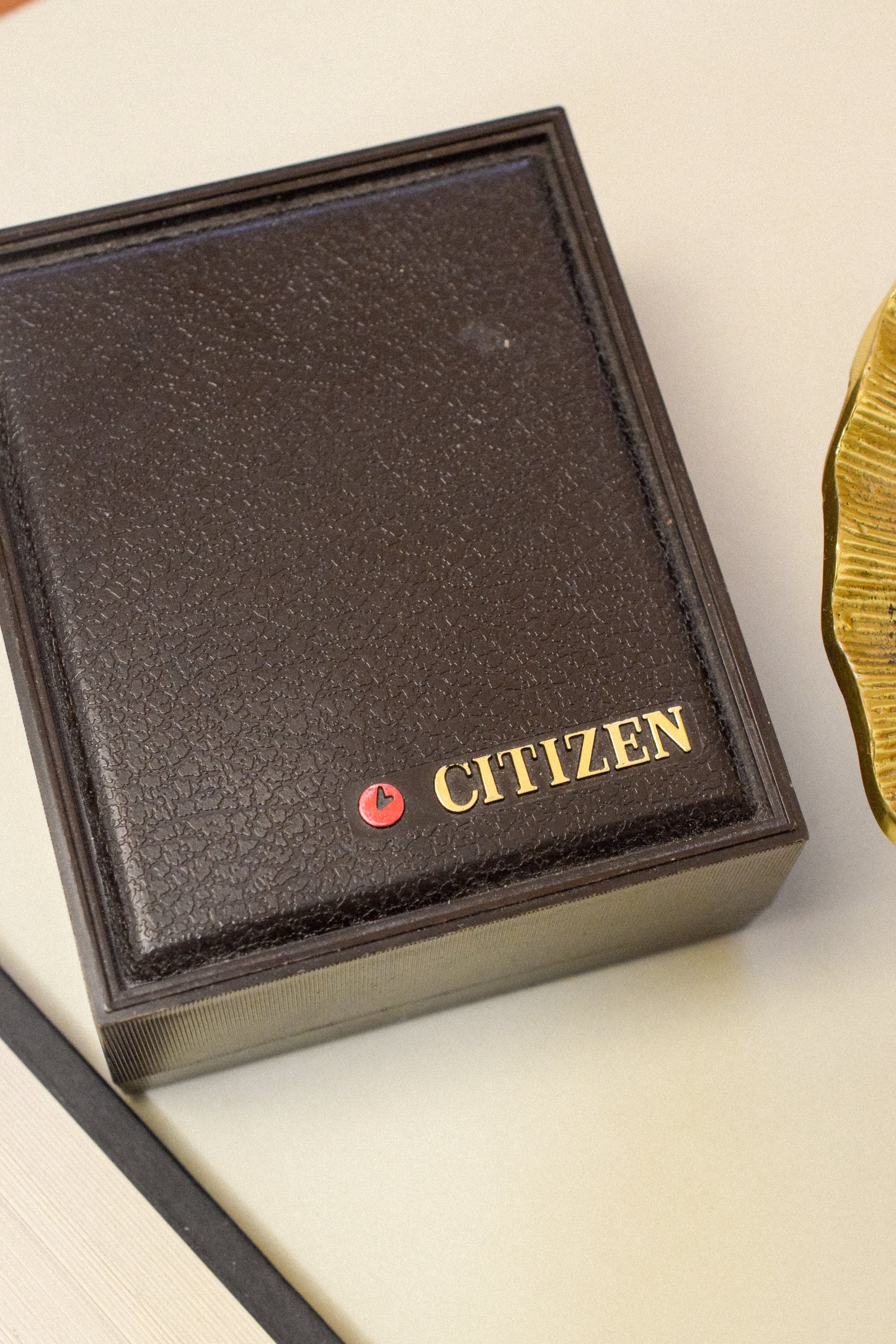 1985 Citizen Black Dial Tank - New Old Stock