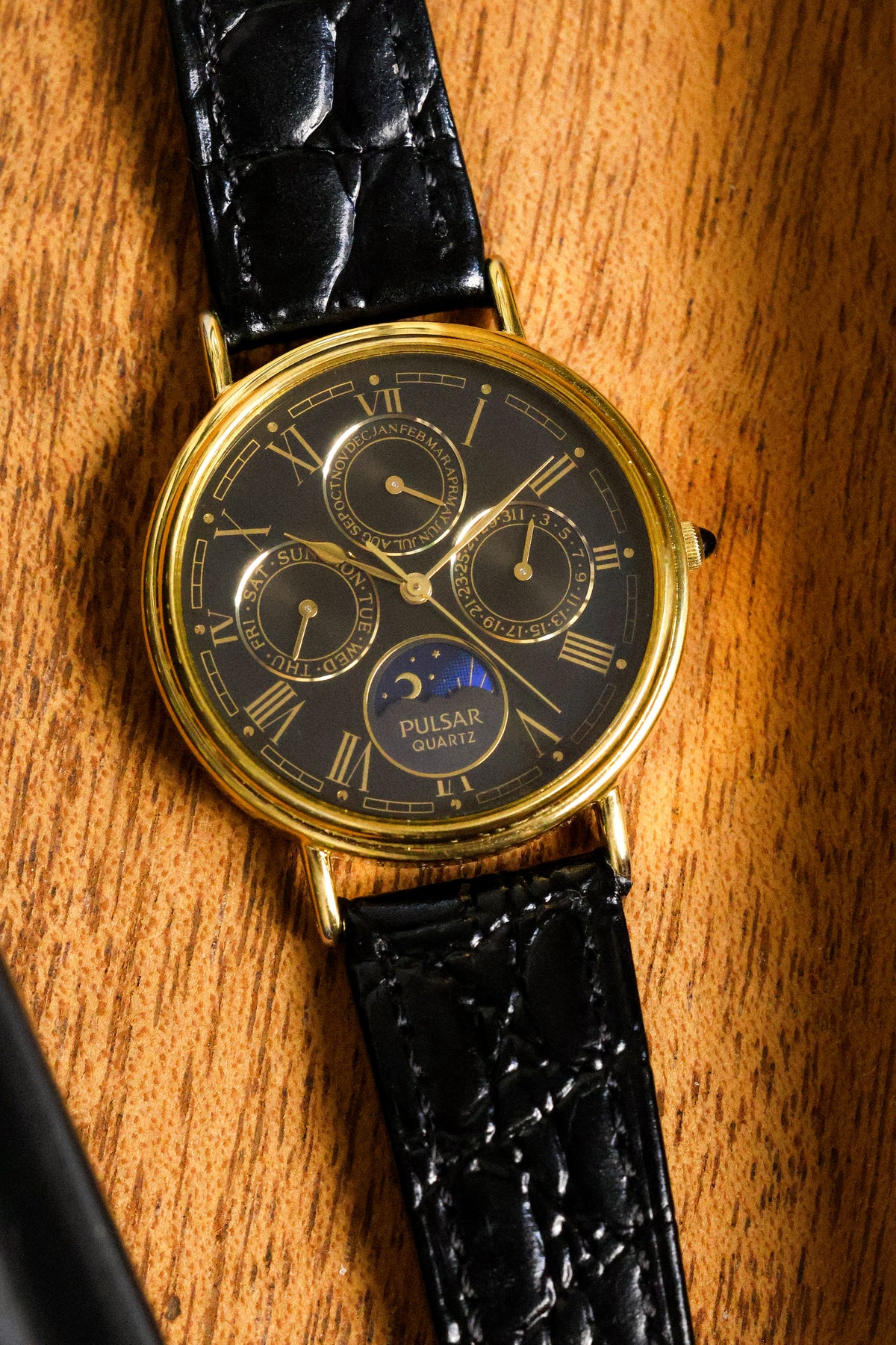1990 Pulsar Black Dial Villeret