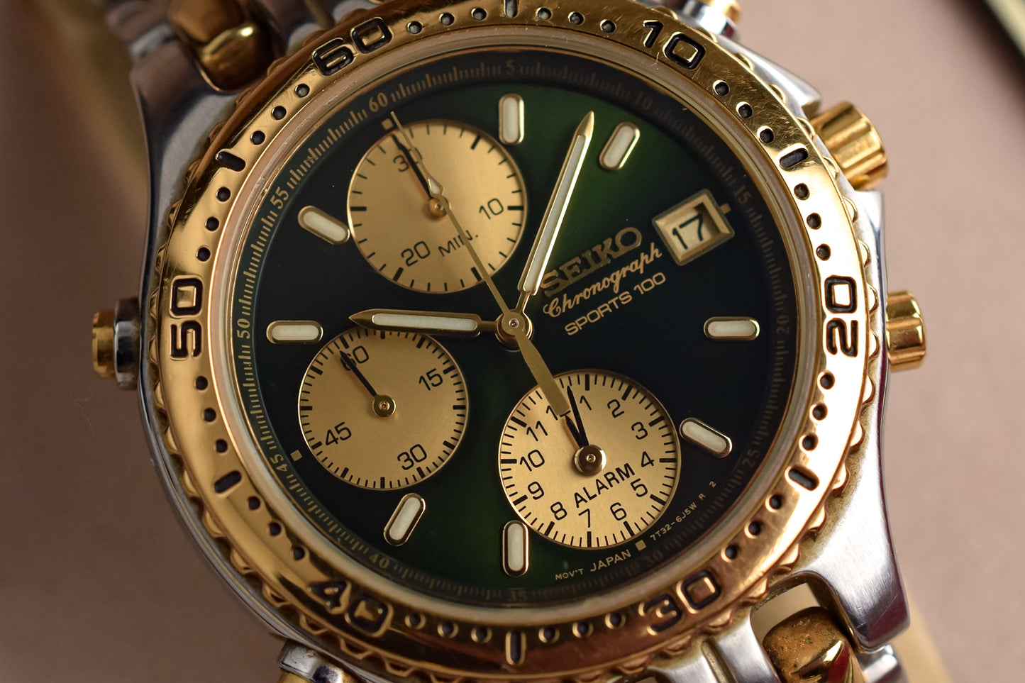 1989 Seiko Two-Toned Emerald Green Chrono